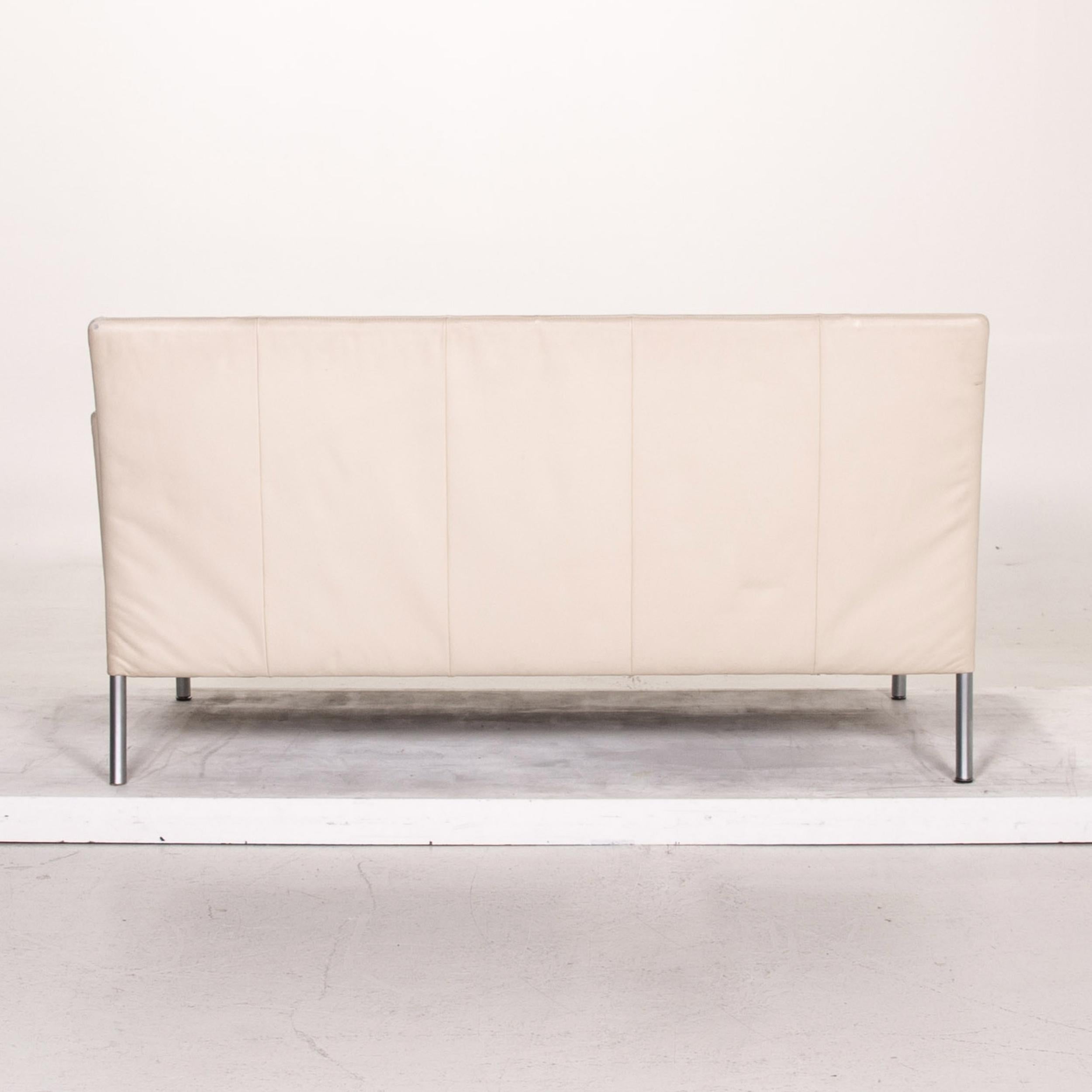 Walter Knoll Leather Sofa Cream Two-Seater Function Sleeping Function Sofa Bed 4