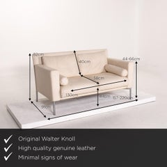Walter Knoll Leather Sofa Cream Two-Seater Function Sleeping Function Sofa Bed