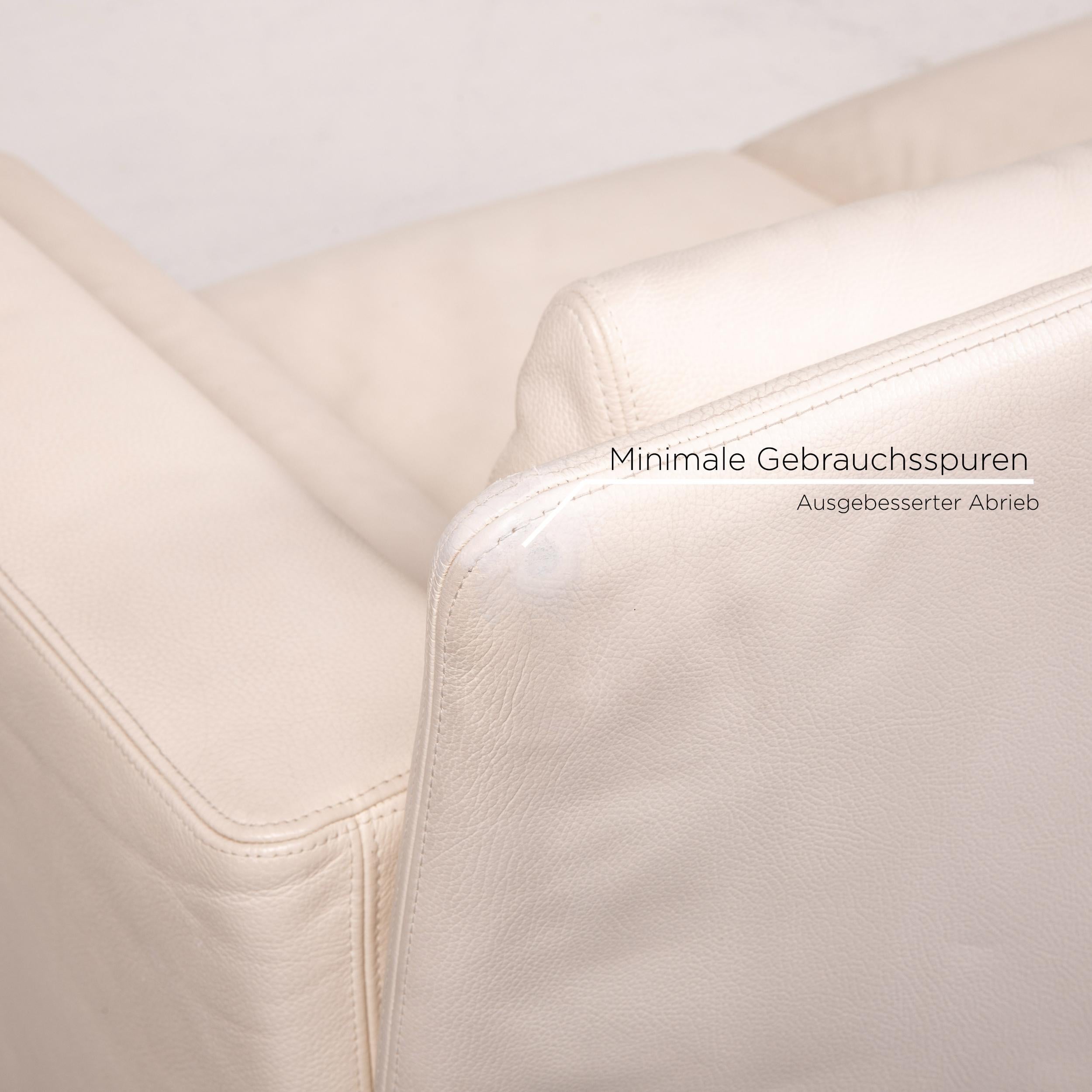 Modern Walter Knoll Leather Sofa Cream Two-Seater Function Sleeping Function Sofa Bed