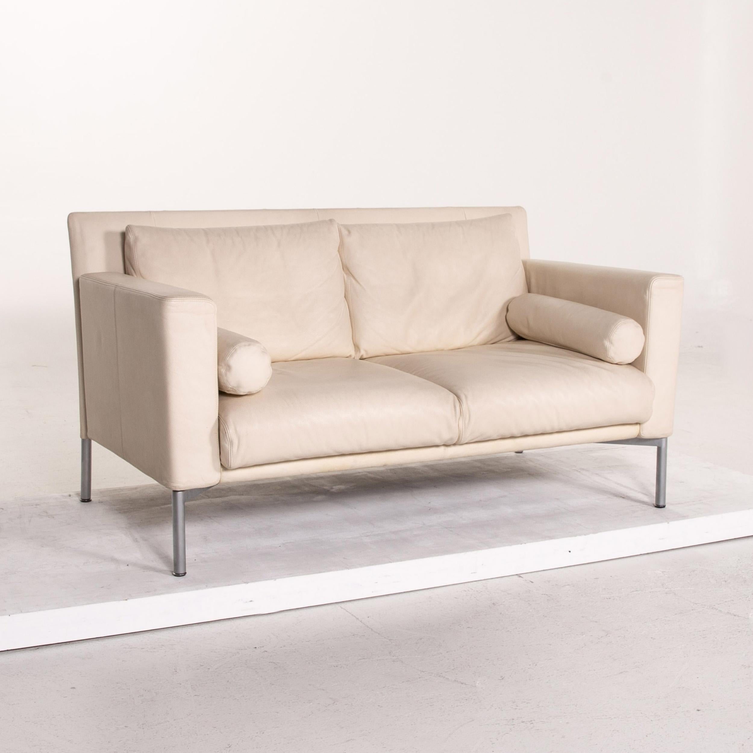 Walter Knoll Leather Sofa Cream Two-Seater Function Sleeping Function Sofa Bed 1