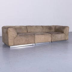 Walter Knoll Leather Sofa Grey Two-Seat Couch