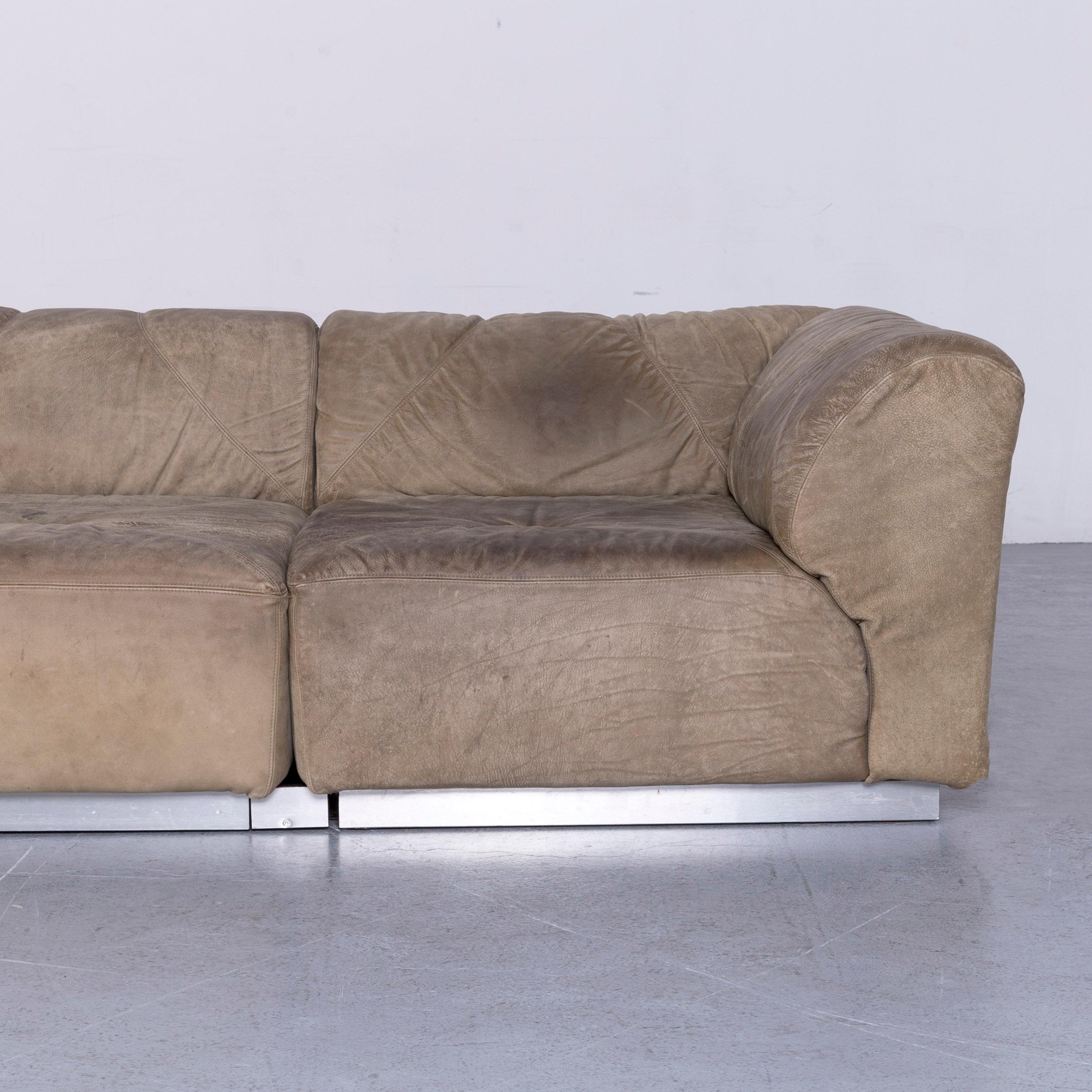 Walter Knoll Leather Sofa Grey Two-Seat Couch In Good Condition In Cologne, DE