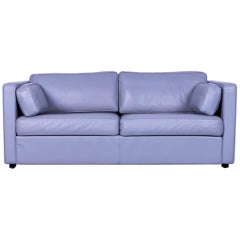 Walter Knoll Leather Sofa Grey Two-Seat Couch