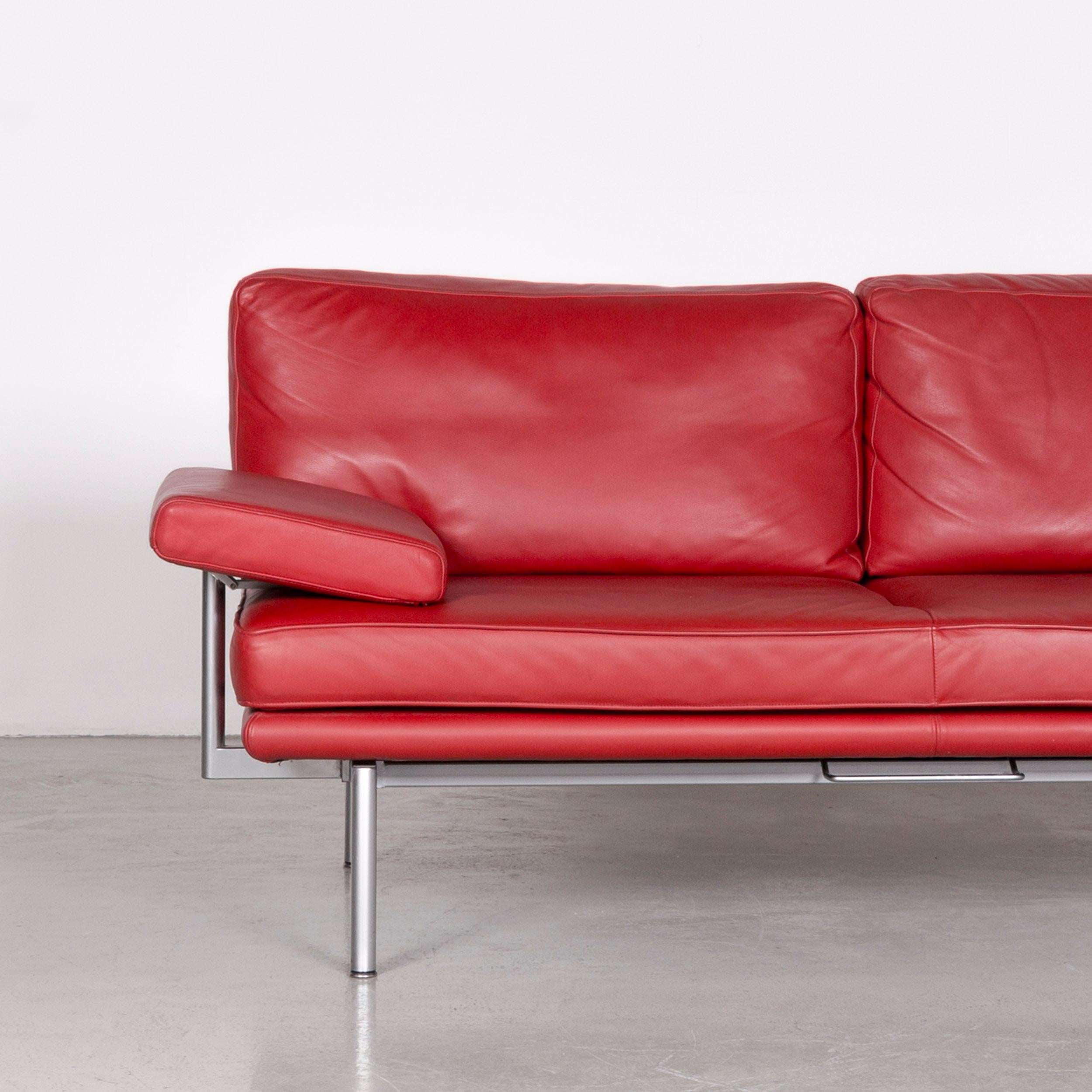 German Walter Knoll Living Platform Designer Leather Couch Red by EOOS Design For Sale