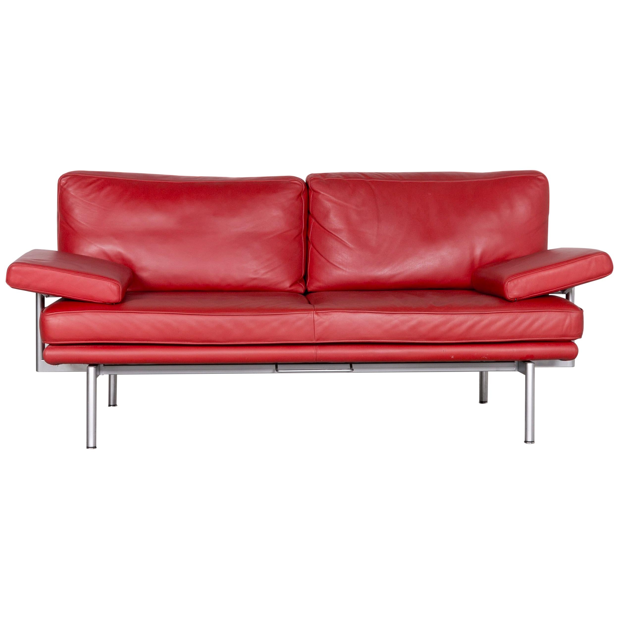 Walter Knoll Living Platform Designer Leather Couch Red by EOOS Design For Sale