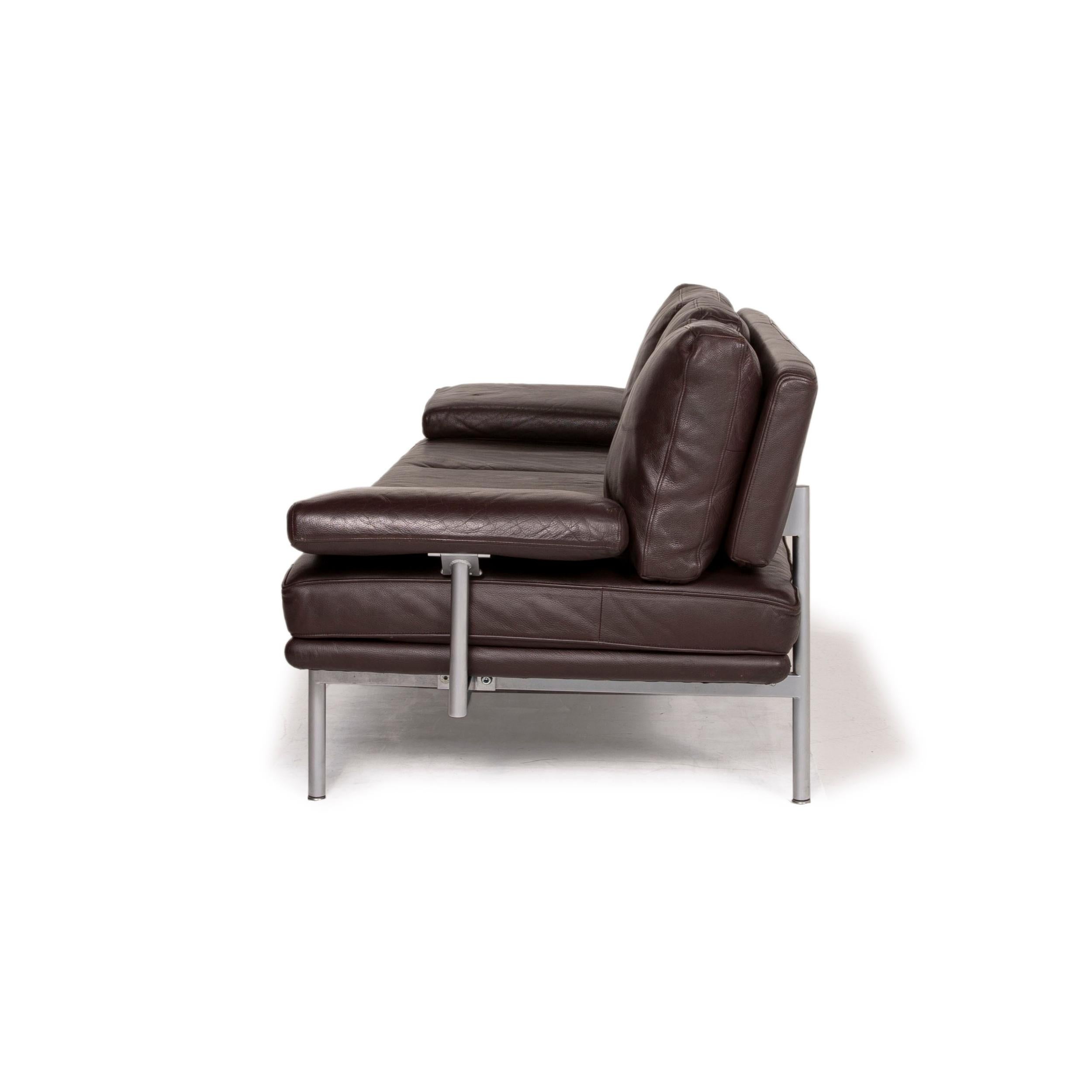Walter Knoll Living Platform Leather Sofa Brown Three-Seater Function Dark Brown 5