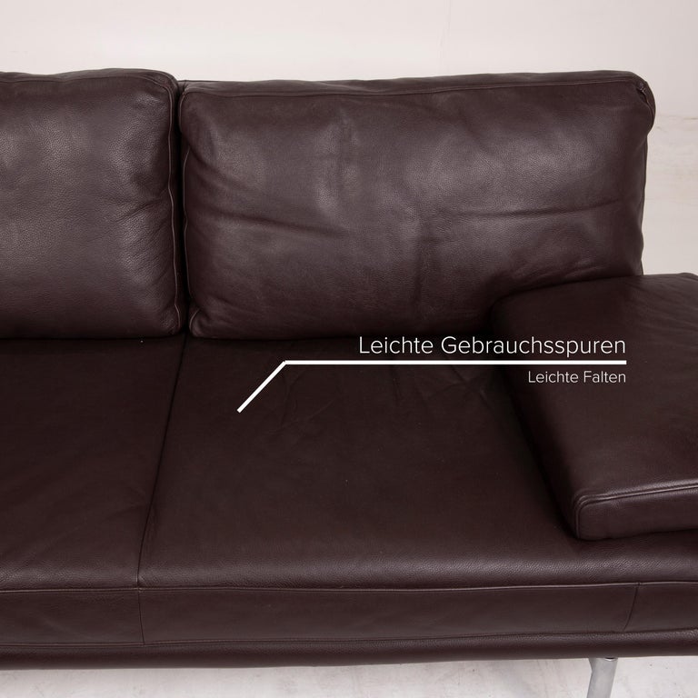 Walter Knoll Living Platform Leather Sofa Brown Three-Seater Function Dark  Brown at 1stDibs