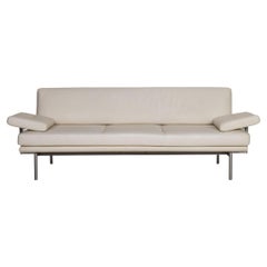 Walter Knoll Living Platform Leather Sofa Cream Three-Seater Couch Function