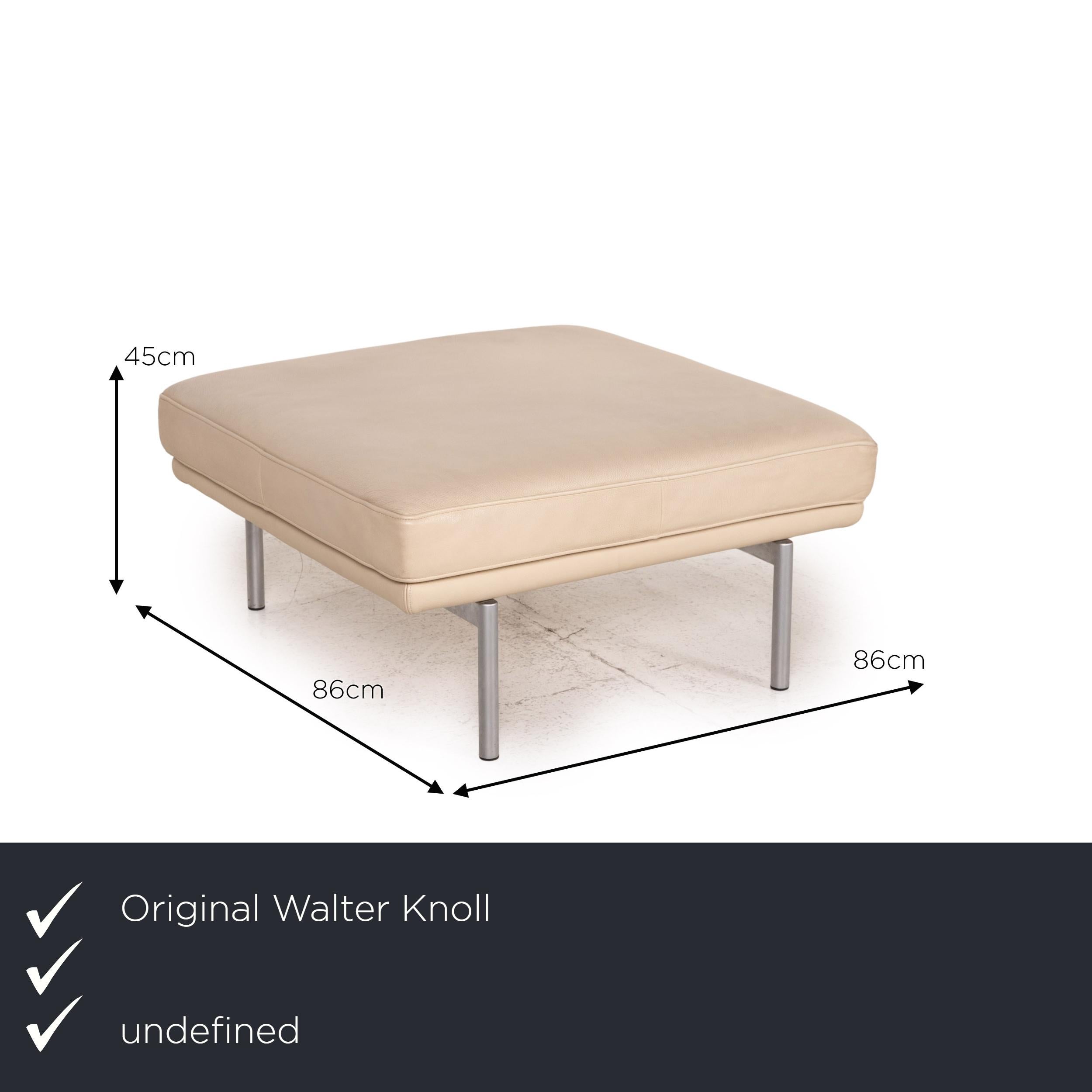 Modern Walter Knoll Living Platform Leather Sofa Set Beige 1x Three-Seater 1x Stool