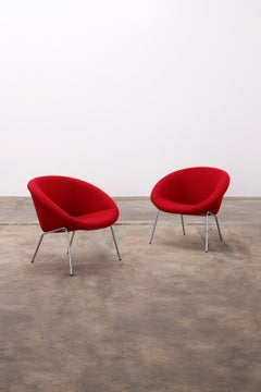Walter Knoll model 396 beautiful red armchair 1980