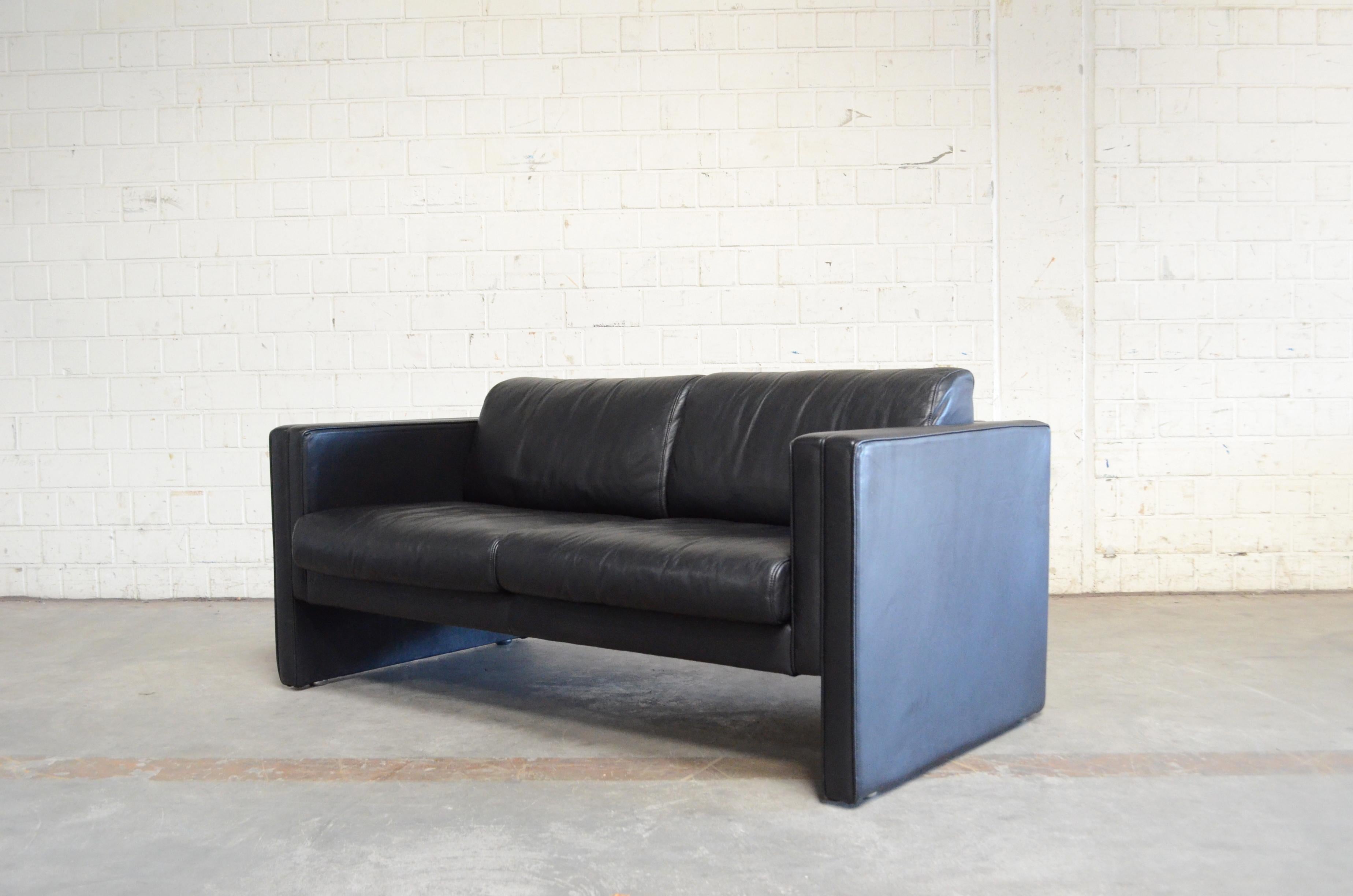 Walter Knoll Model Studio Black Leathersofa Design Jürgen Lange In Good Condition In Munich, Bavaria