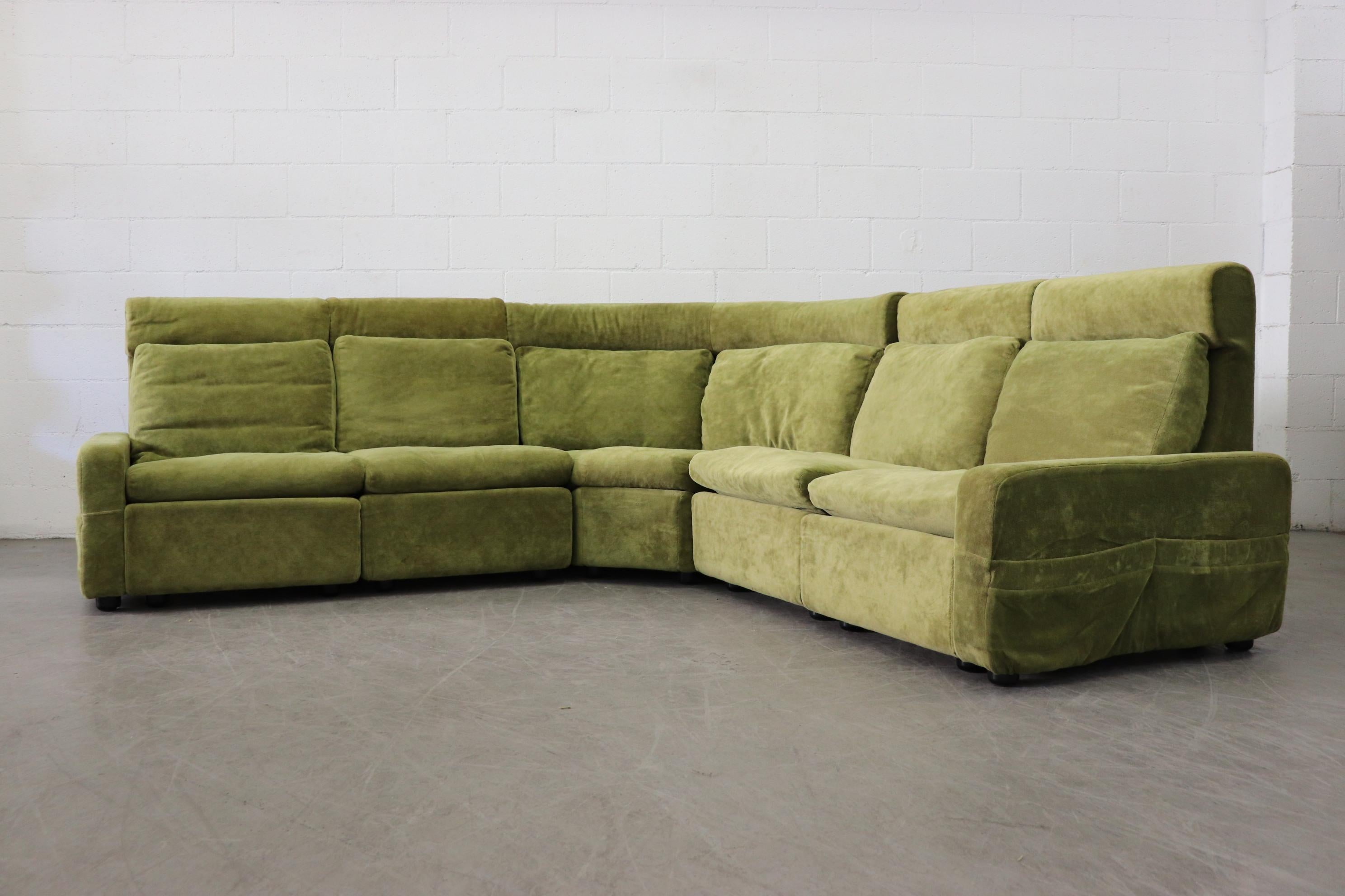 German Walter Knoll Modular High Back Green Sectional Sofa