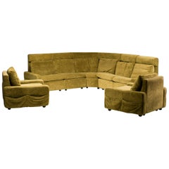 Walter Knoll Modular Sofa in Green Velvet