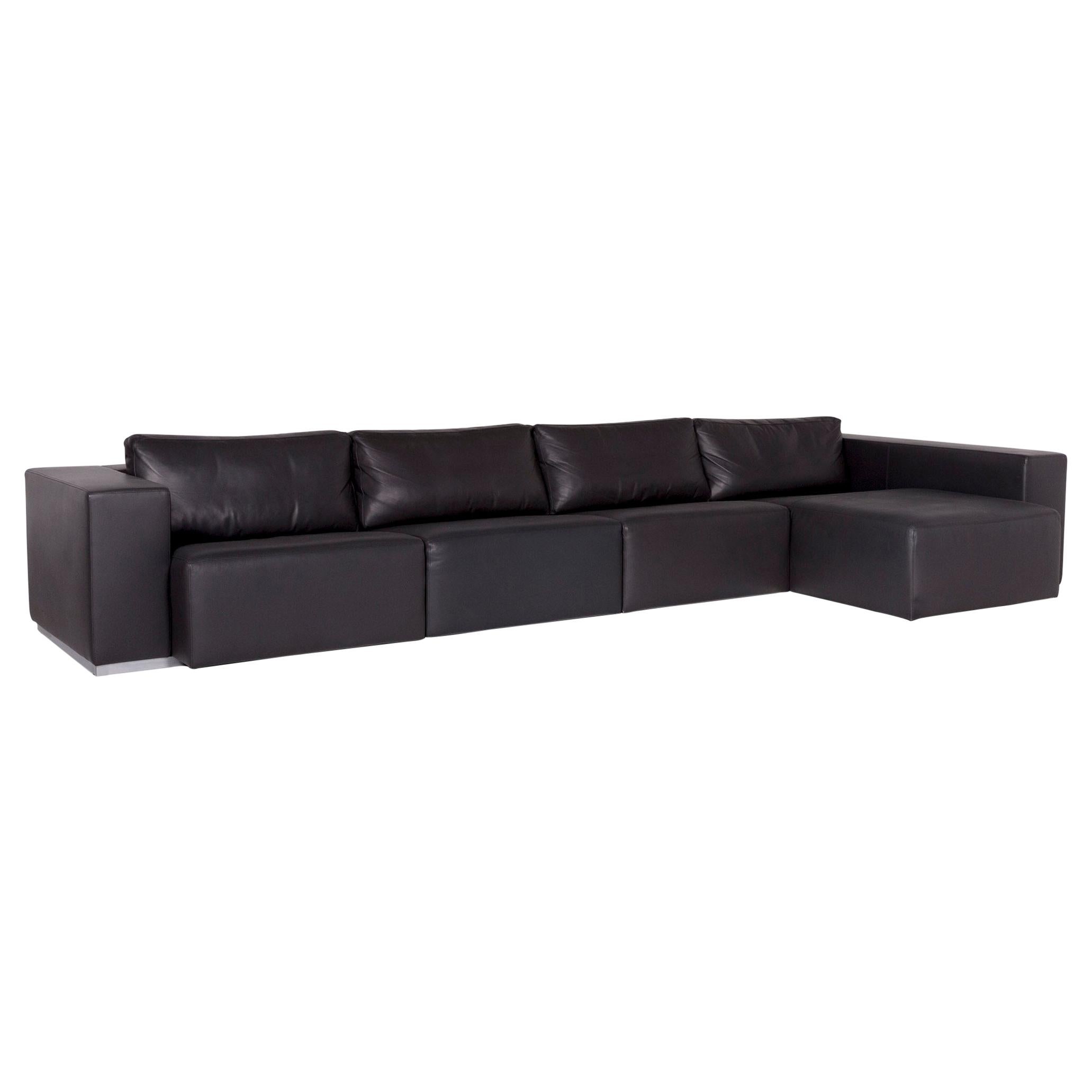Walter Knoll Nelson Leather Corner Sofa Gray Sofa Couch For Sale