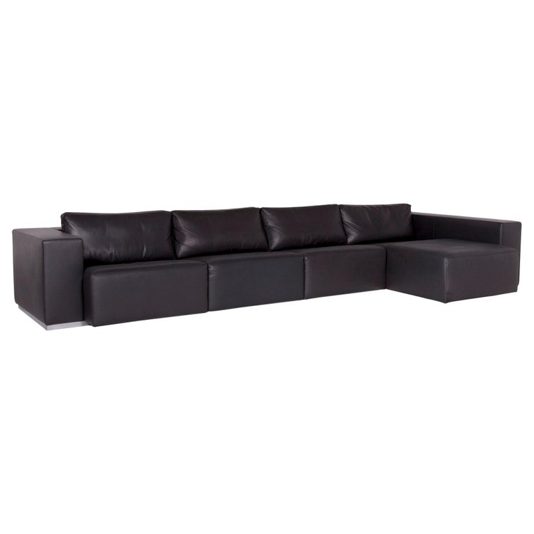 Walter Knoll Nelson Leather Corner Sofa Gray Sofa Couch For Sale at 1stDibs