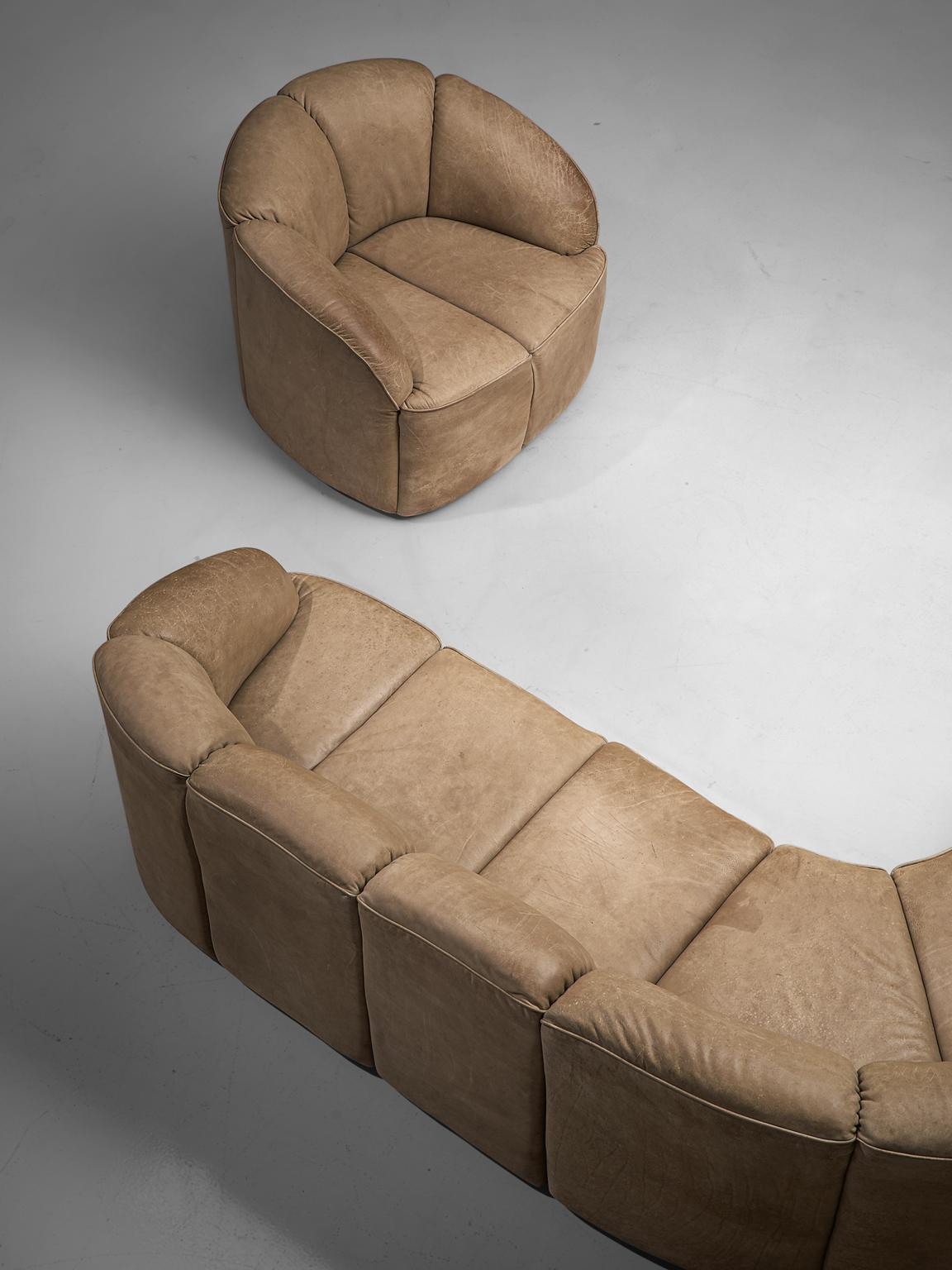 German Walter Knoll 'Piccolino' Lounge Set in Original Leather