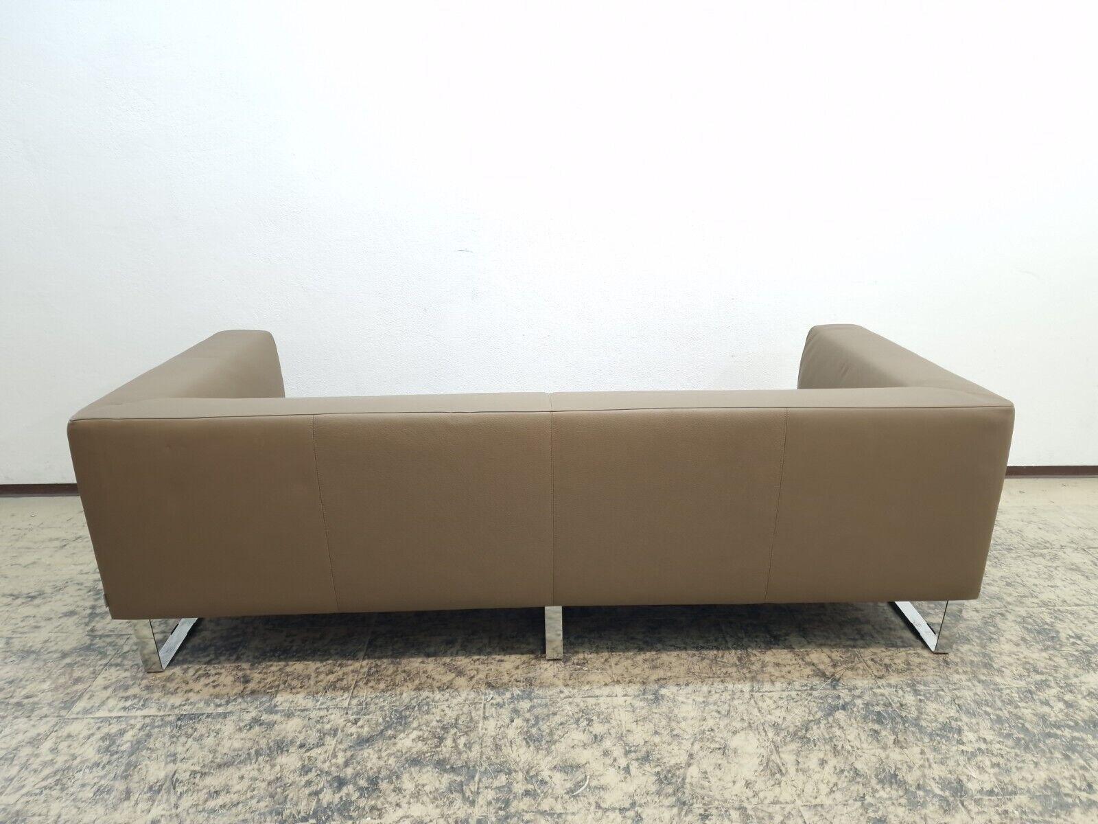 Walter Knoll Sofa Couch Sofa Jaan Living mit Chromfüßen Top Ledersofa Couch 4