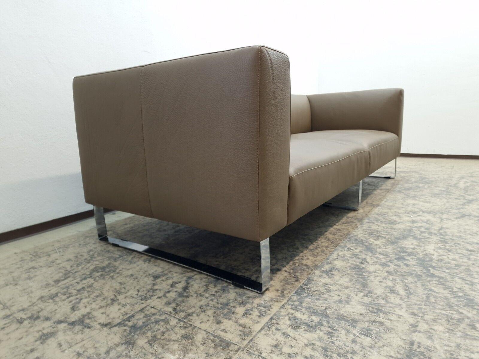 Walter Knoll Sofa Couch Sofa Jaan Living mit Chromfüßen Top Ledersofa Couch 6