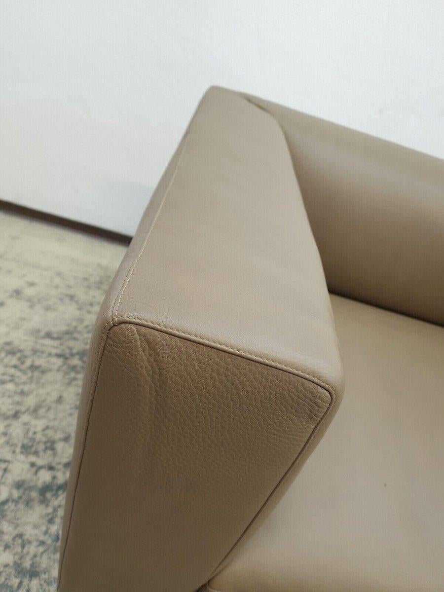 Walter Knoll Sofa Couch Sofa Jaan Living mit Chromfüßen Top Ledersofa Couch (Deutsch)