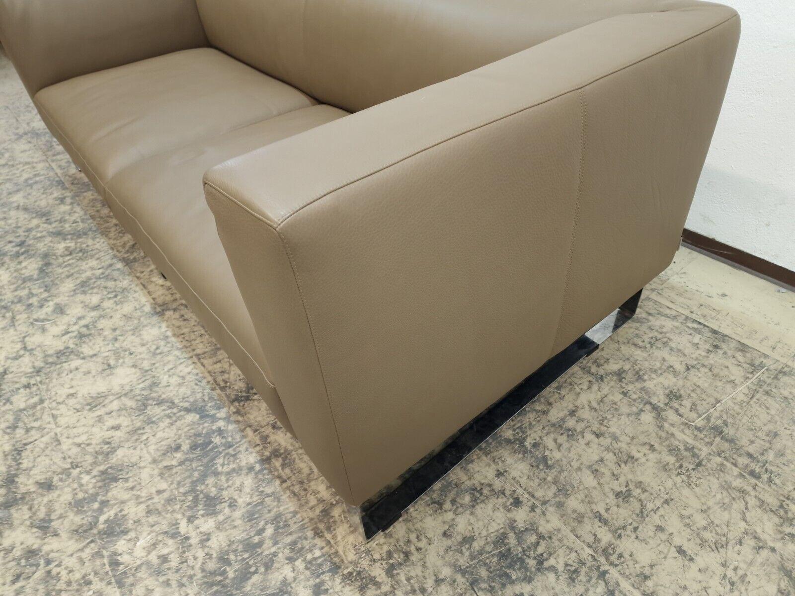 Walter Knoll Sofa Couch Sofa Jaan Living mit Chromfüßen Top Ledersofa Couch (21. Jahrhundert und zeitgenössisch)