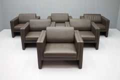 Walter Knoll "Studio" Dark Brown Leather Lounge Chairs, 1975