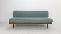 Walter Knoll Teak & Newly Upholstered Daybed/ Sofa for Knoll Antimott, 1950's