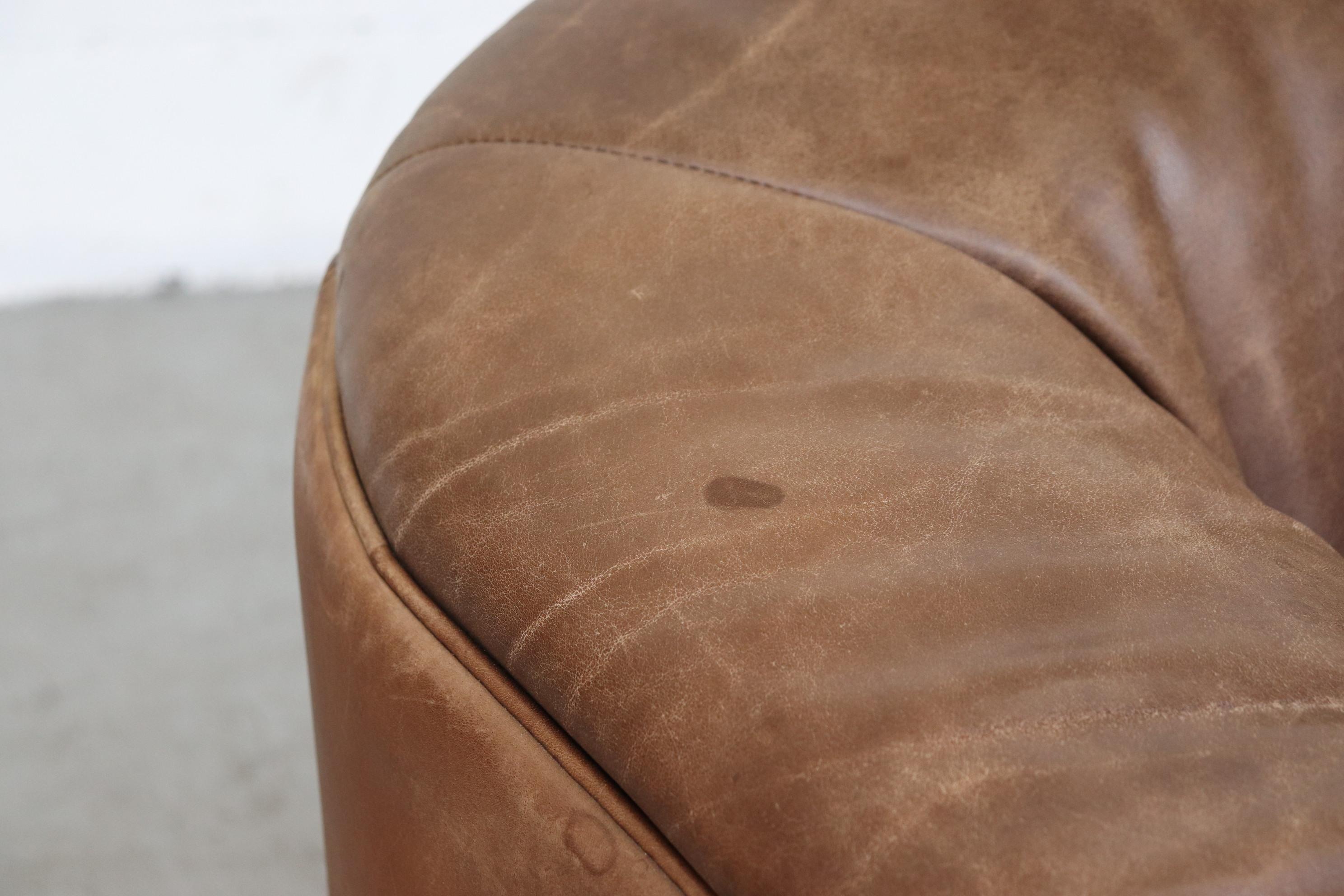 Walter Knoll Thick Brown Leather 3-Seat Sofa 5