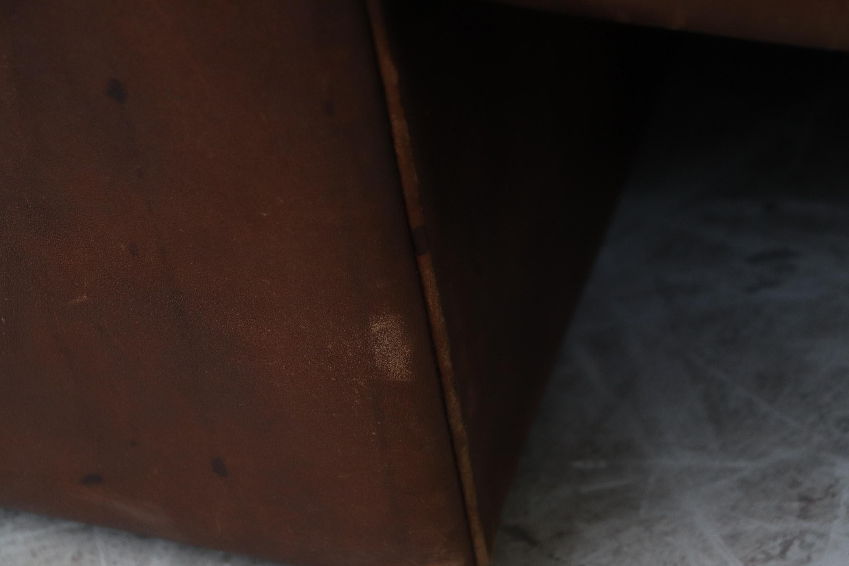 Walter Knoll Thick Brown Leather 3-Seat Sofa 10