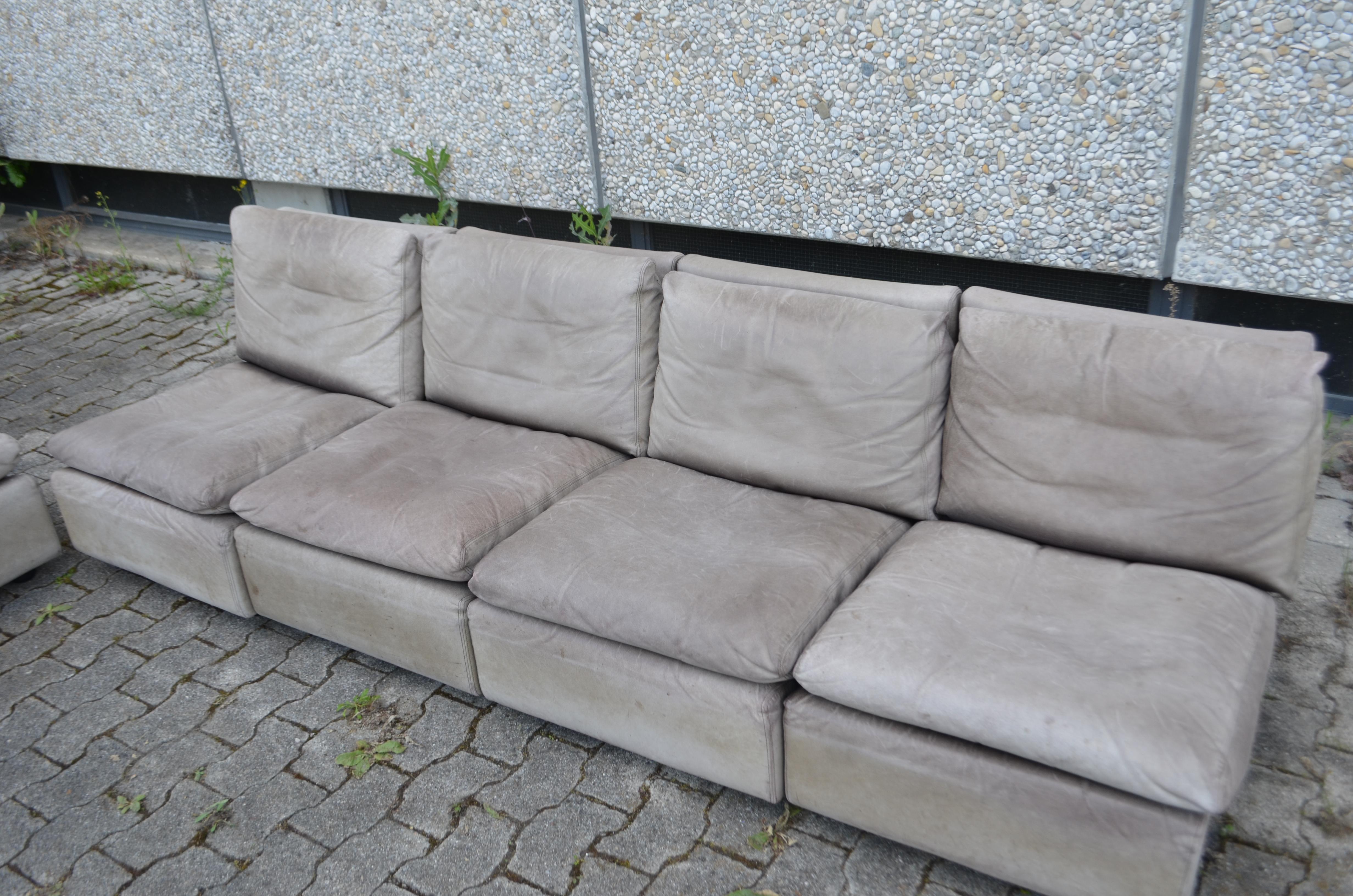 Fauteuil de salon modulaire gris Buffallo de Walter Knoll, Allemagne, 1970 Bon état - En vente à Munich, Bavaria