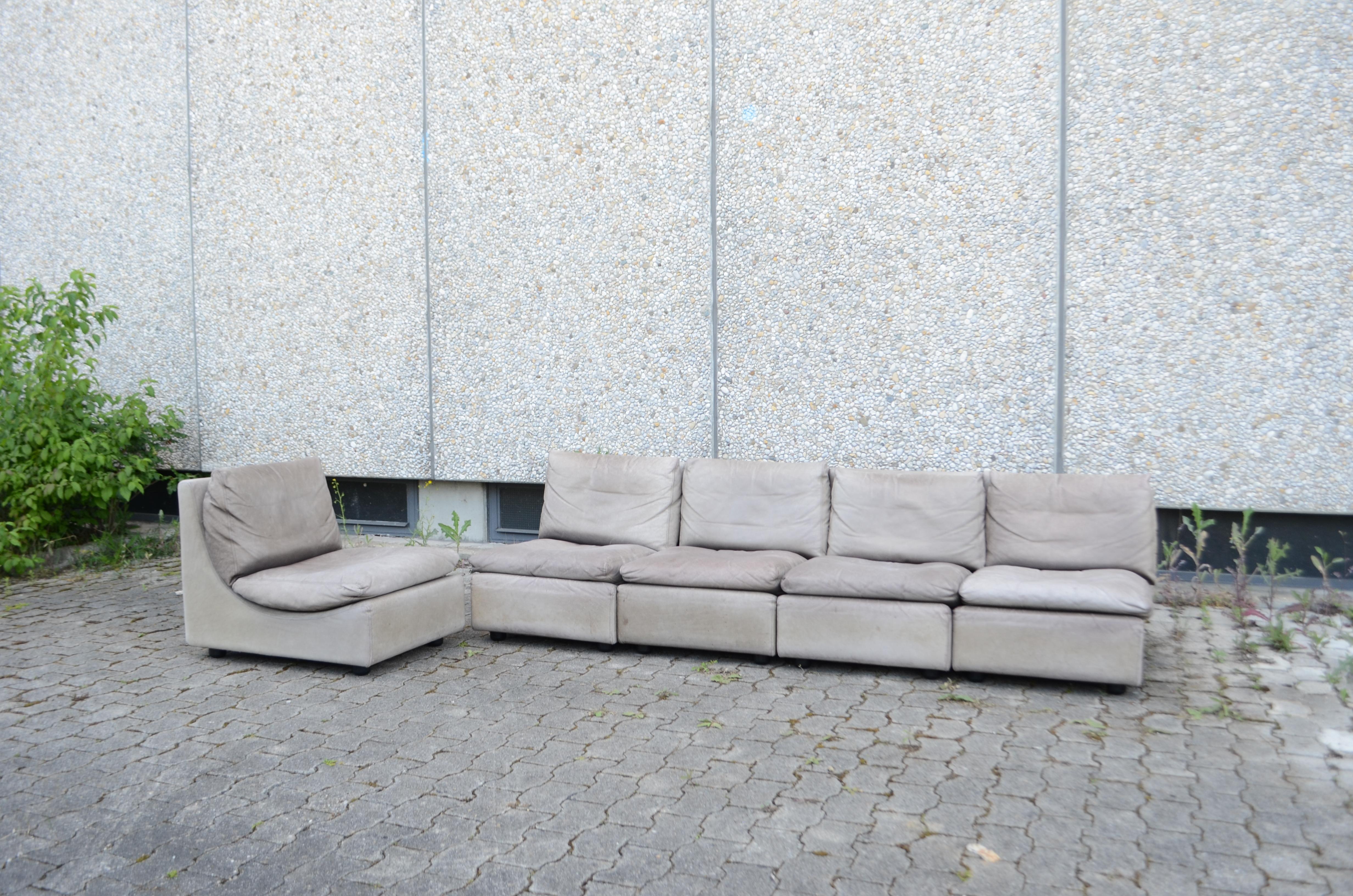 Fin du 20e siècle Fauteuil de salon modulaire gris Buffallo de Walter Knoll, Allemagne, 1970 en vente