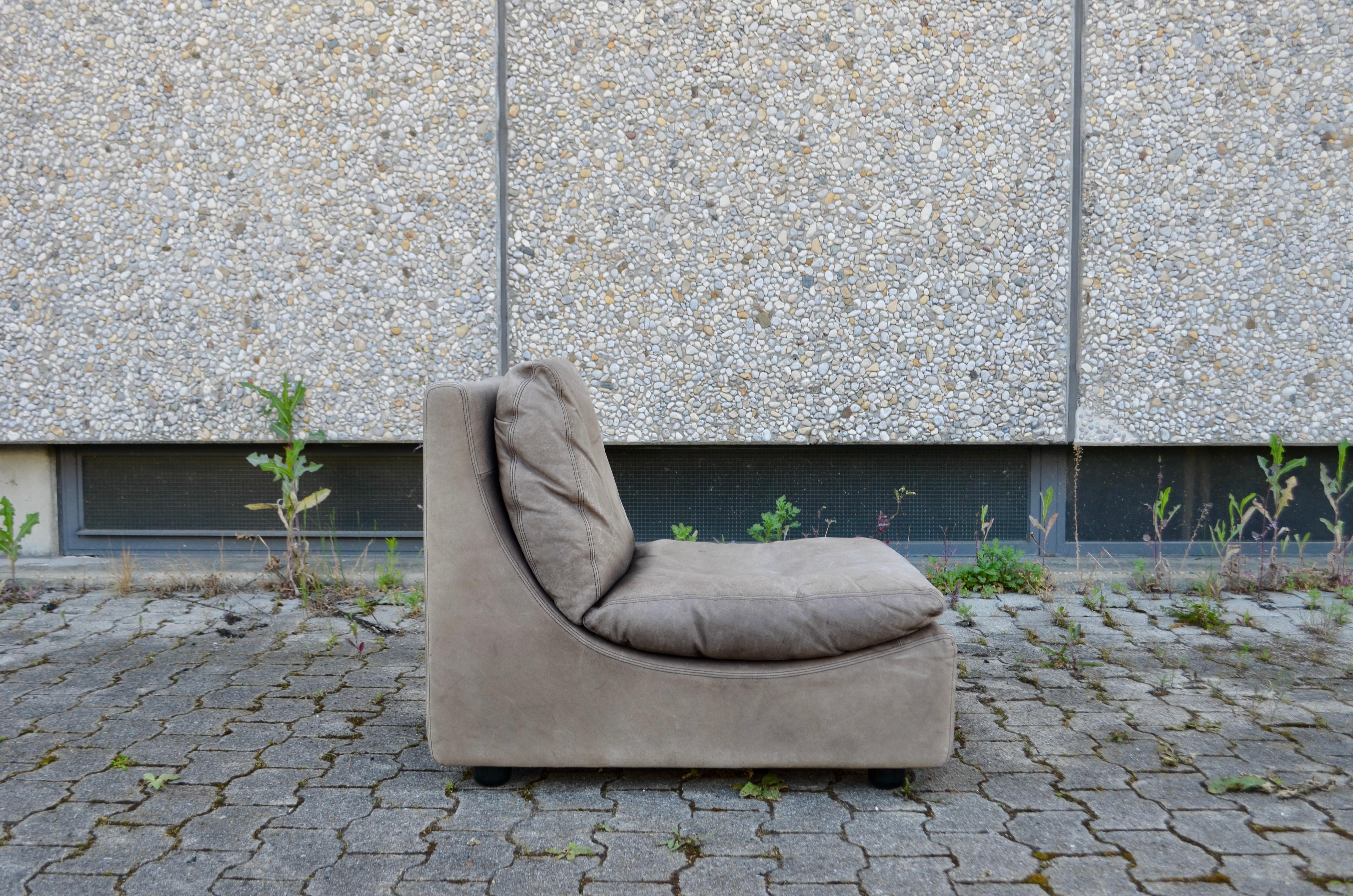 Fauteuil de salon modulaire gris Buffallo de Walter Knoll, Allemagne, 1970 en vente 1