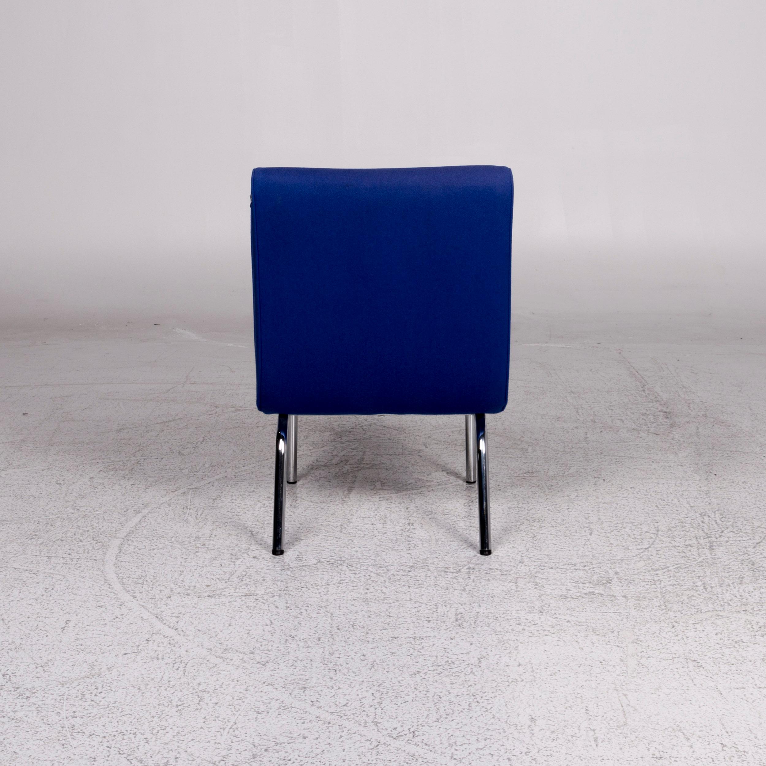 Contemporary Walter Knoll Vostra Fabric Armchair Blue 4x Chair For Sale