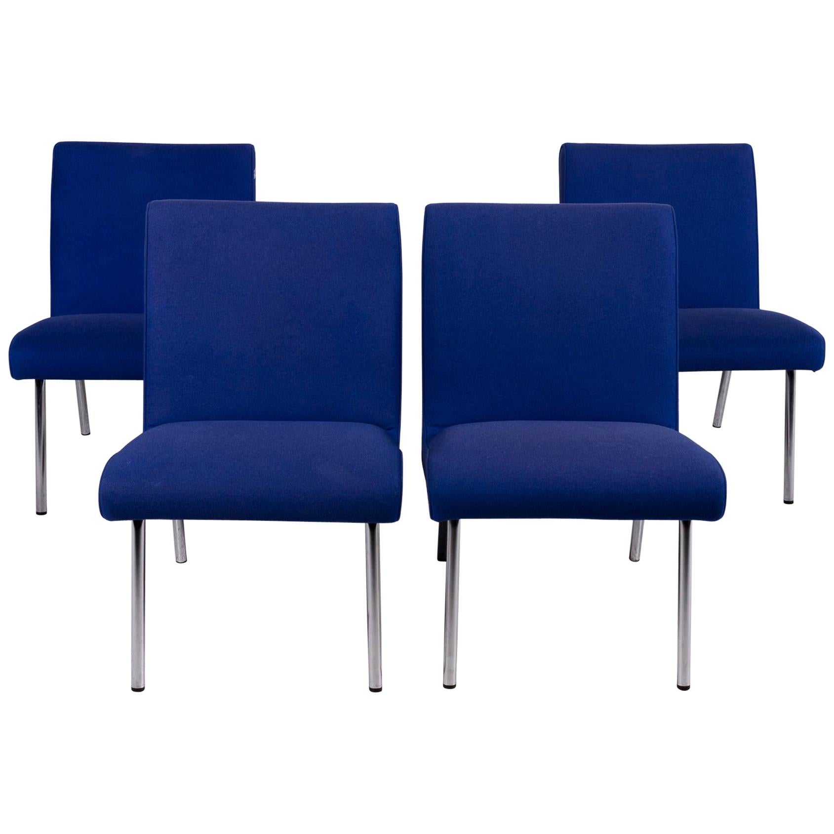 Walter Knoll Vostra Fabric Armchair Blue 4x Chair For Sale