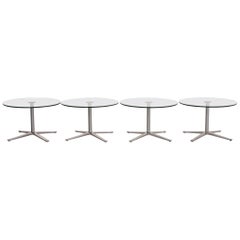 Walter Knoll X-Table Glass Table Set Silver Coffee Table Set of 4