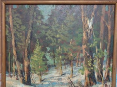 American Impressionist Snow Scene Oil painting Walter Koeniger