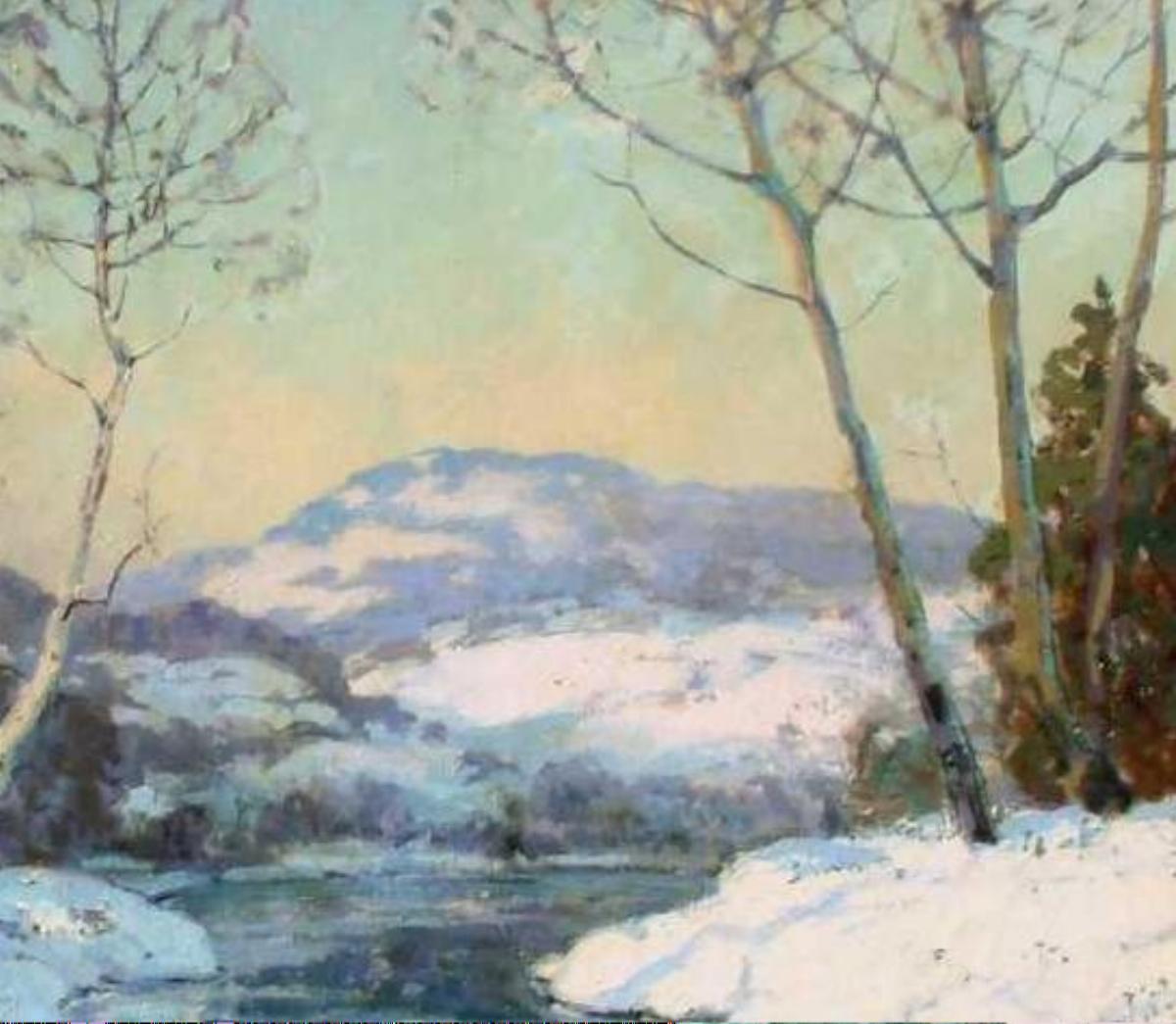 Gemälde von Walter Koeniger, Schneeszene im Angebot 2