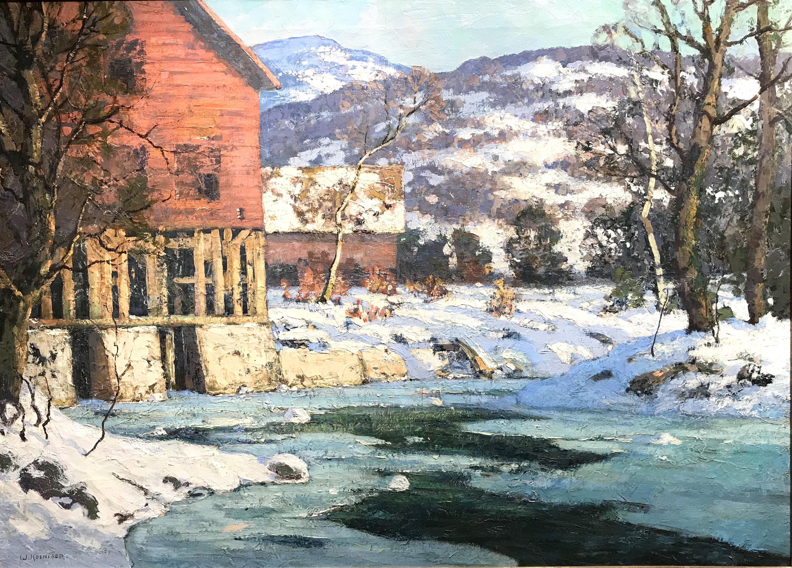 Moulin d'hiver - Painting de Walter Koeniger