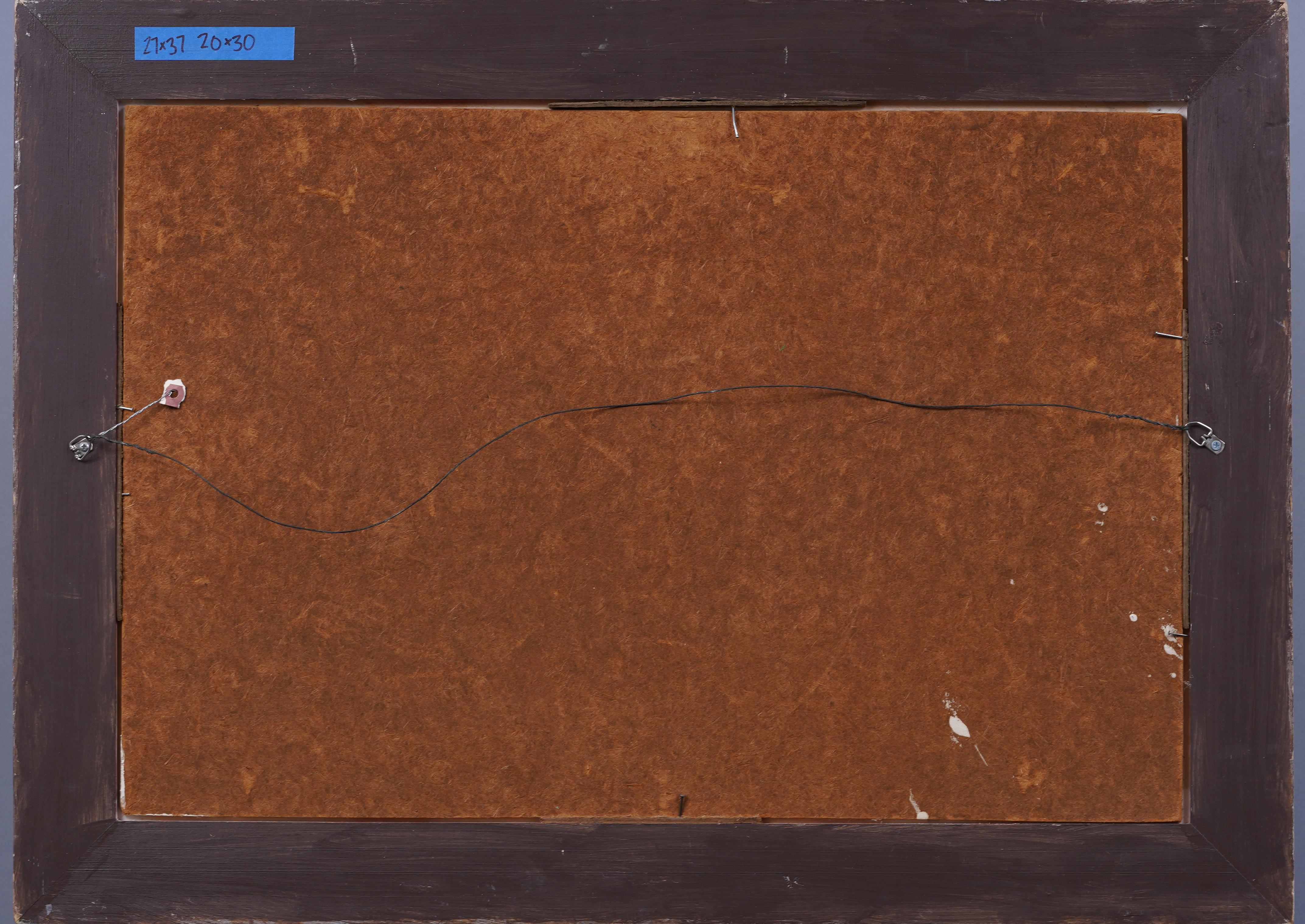 Antiguo cuadro al óleo impresionista americano de gran tamaño enmarcado Paisaje en cascada en venta 2
