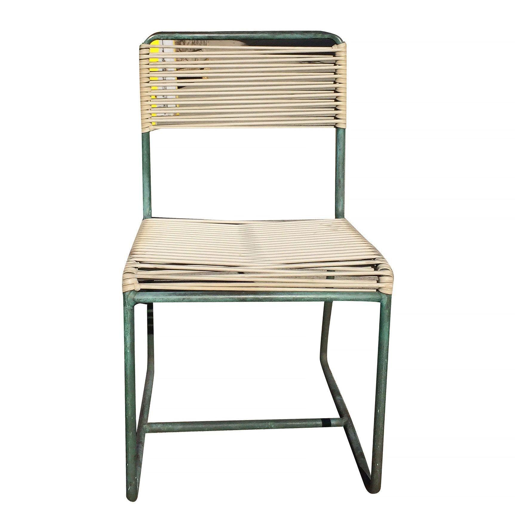 Mid-Century Modern Walter Lamb  Bronze Outdoor Dining Chairs Set of 4
