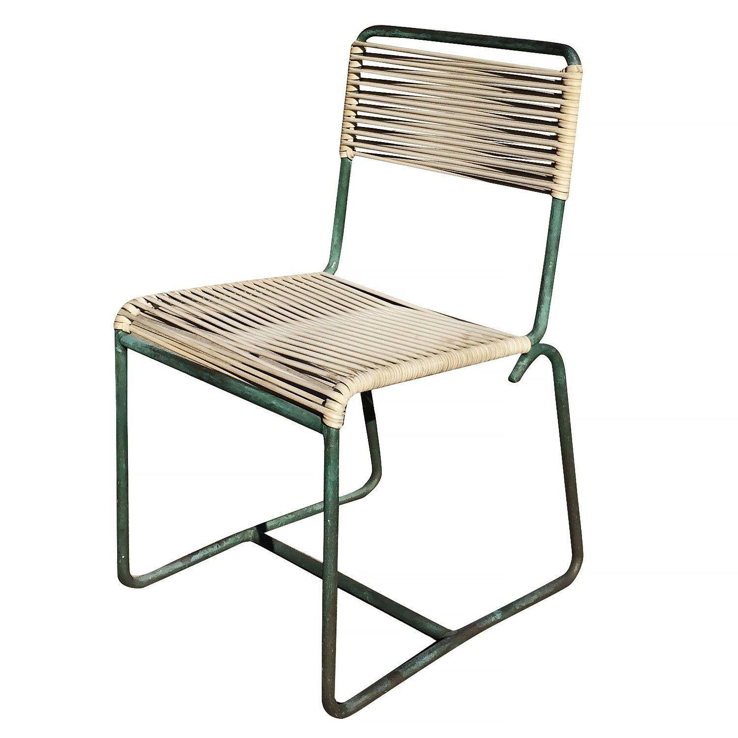 American Walter Lamb  Bronze Outdoor Dining Chairs Set of 4