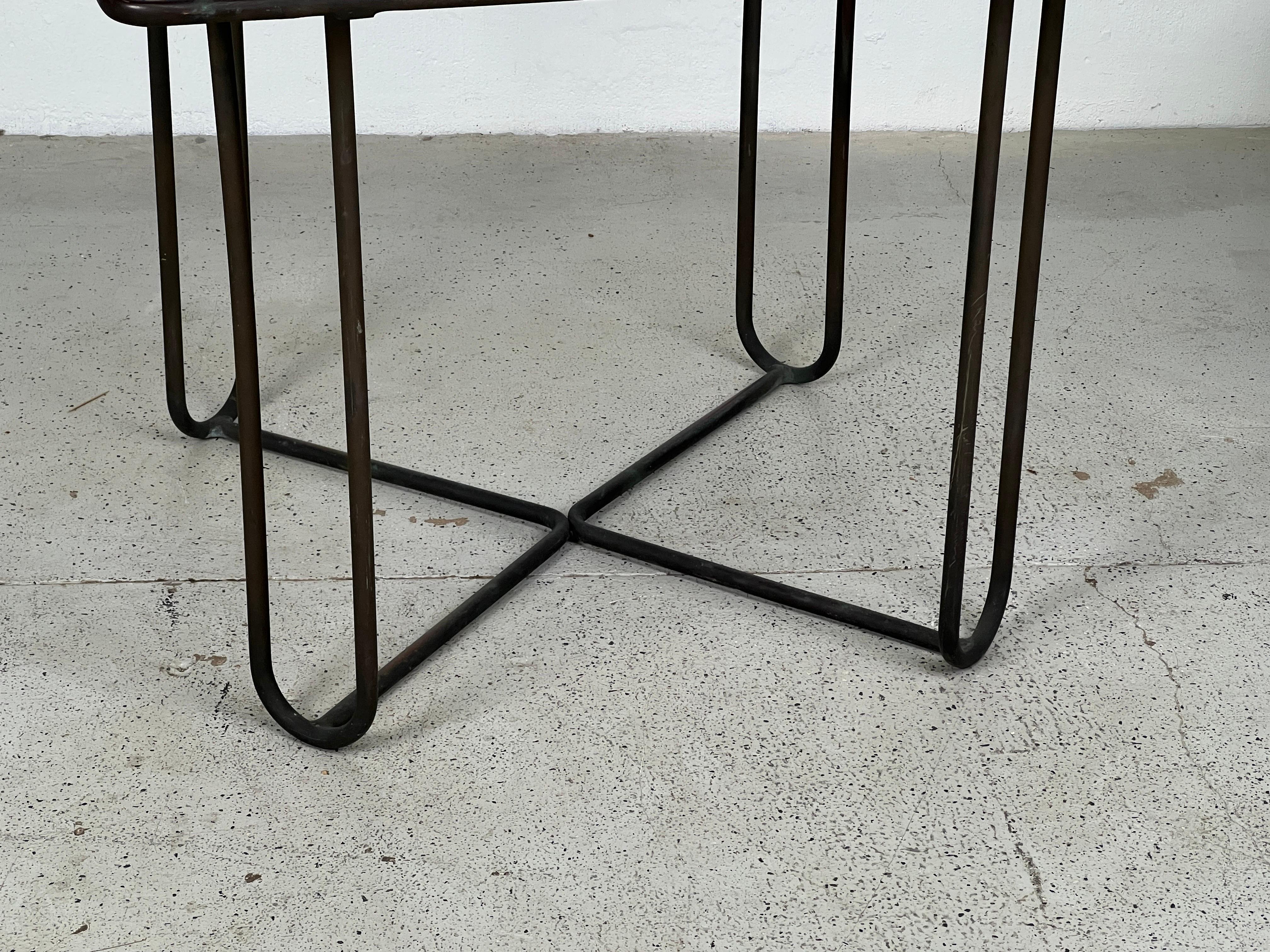 Walter Lamb Bronze Pair of Tables and Four Chairs  For Sale 6