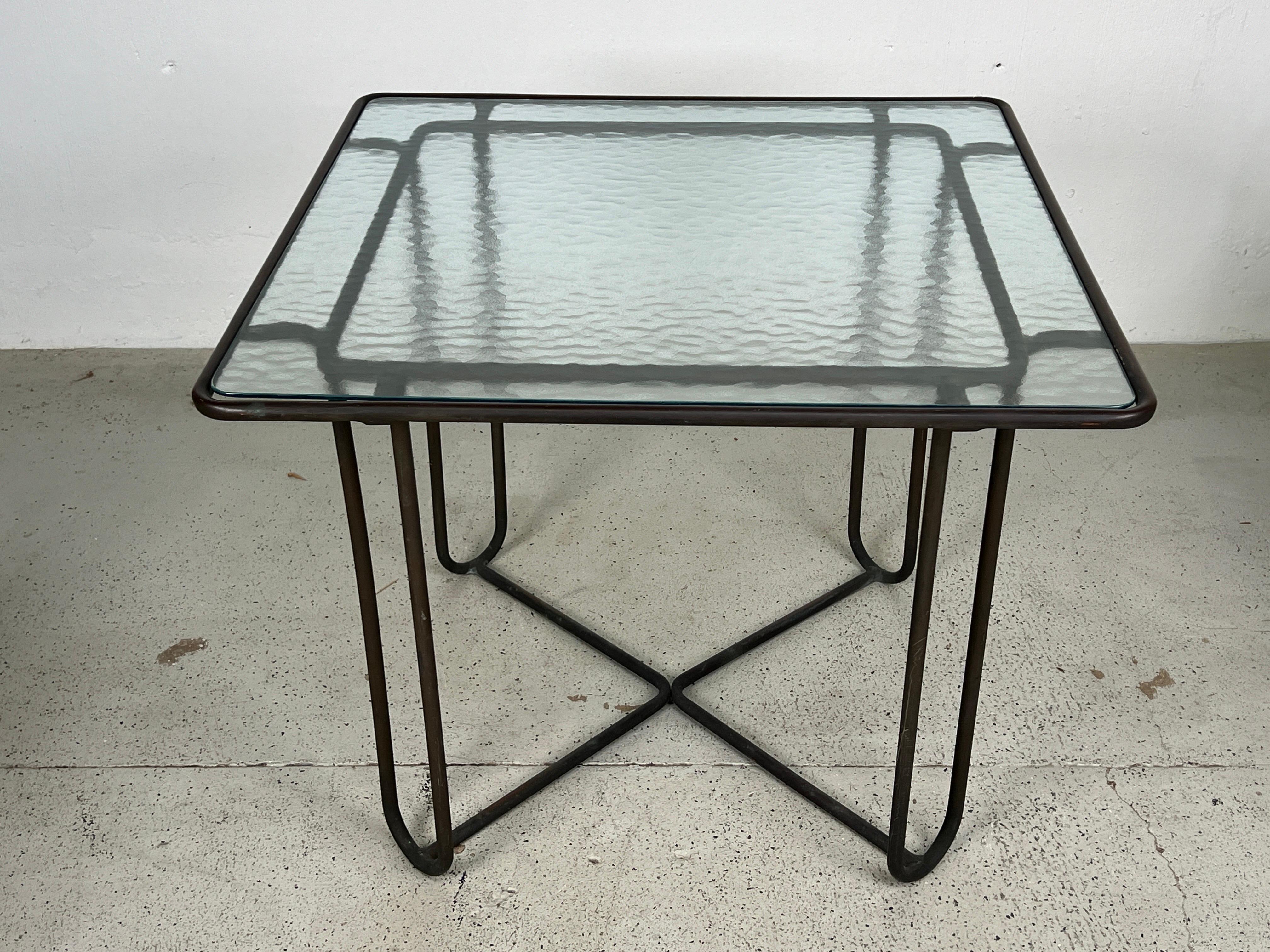 Walter Lamb Bronze Pair of Tables and Four Chairs  For Sale 5
