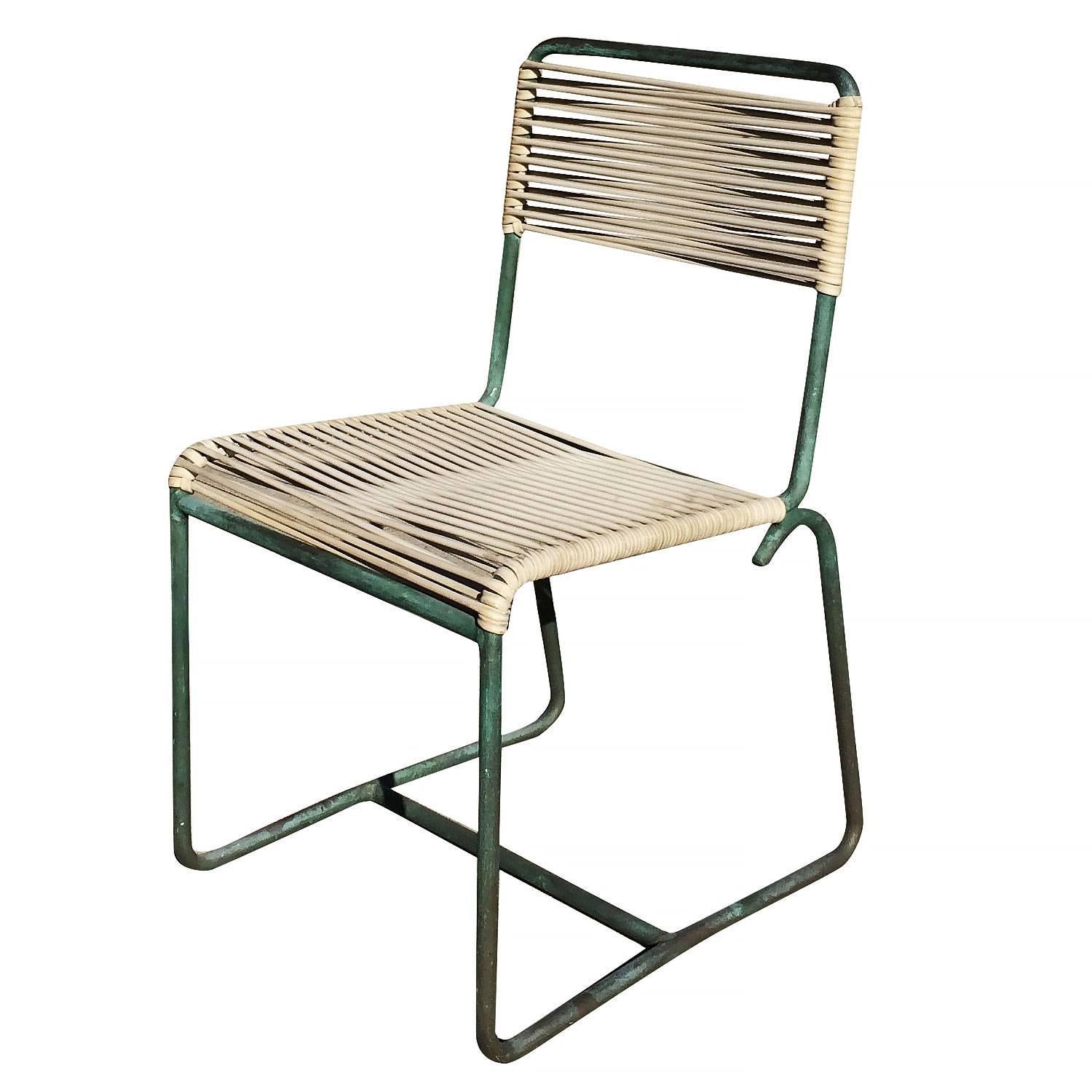 Mid-Century Modern Walter Lamb Brown Jordan Outdoor/Patio Bronze Chairs, Set of 4