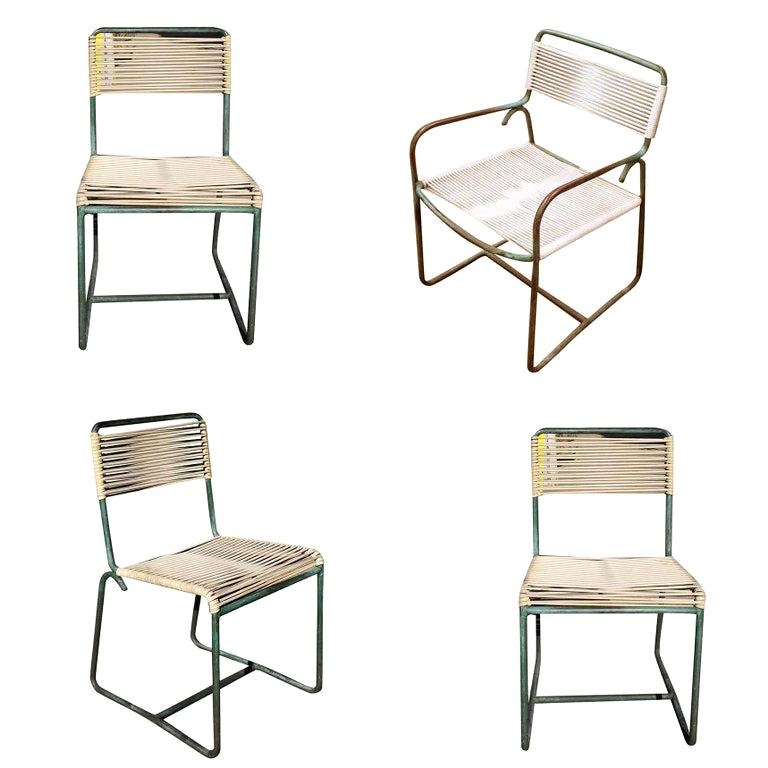 Walter Lamb Brown Jordan Outdoor/Patio Bronze Chairs, Set of 4