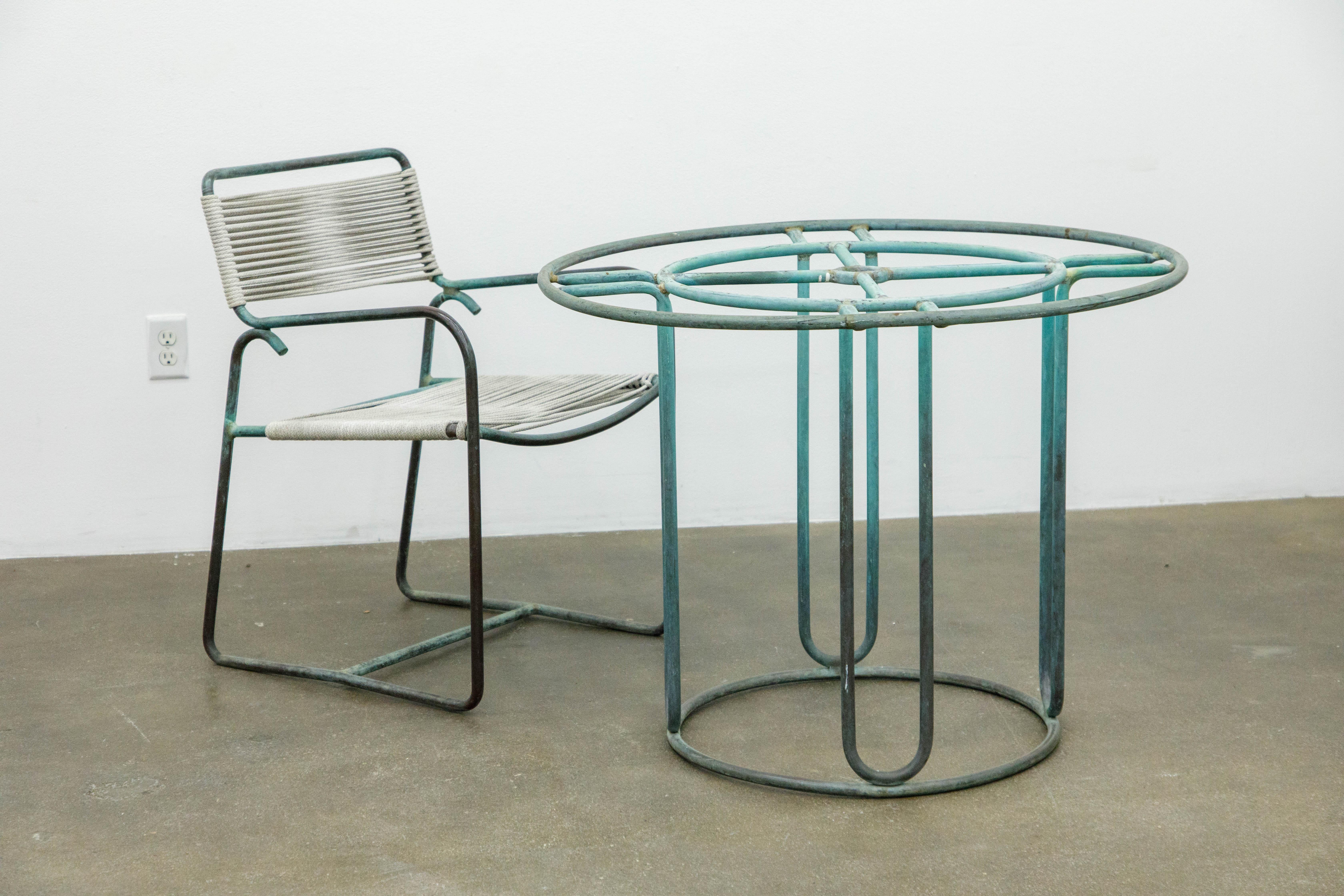 Walter Lamb for Brown Jordan Bronze Center, Cafe or Round Dining Table, 1960s 11