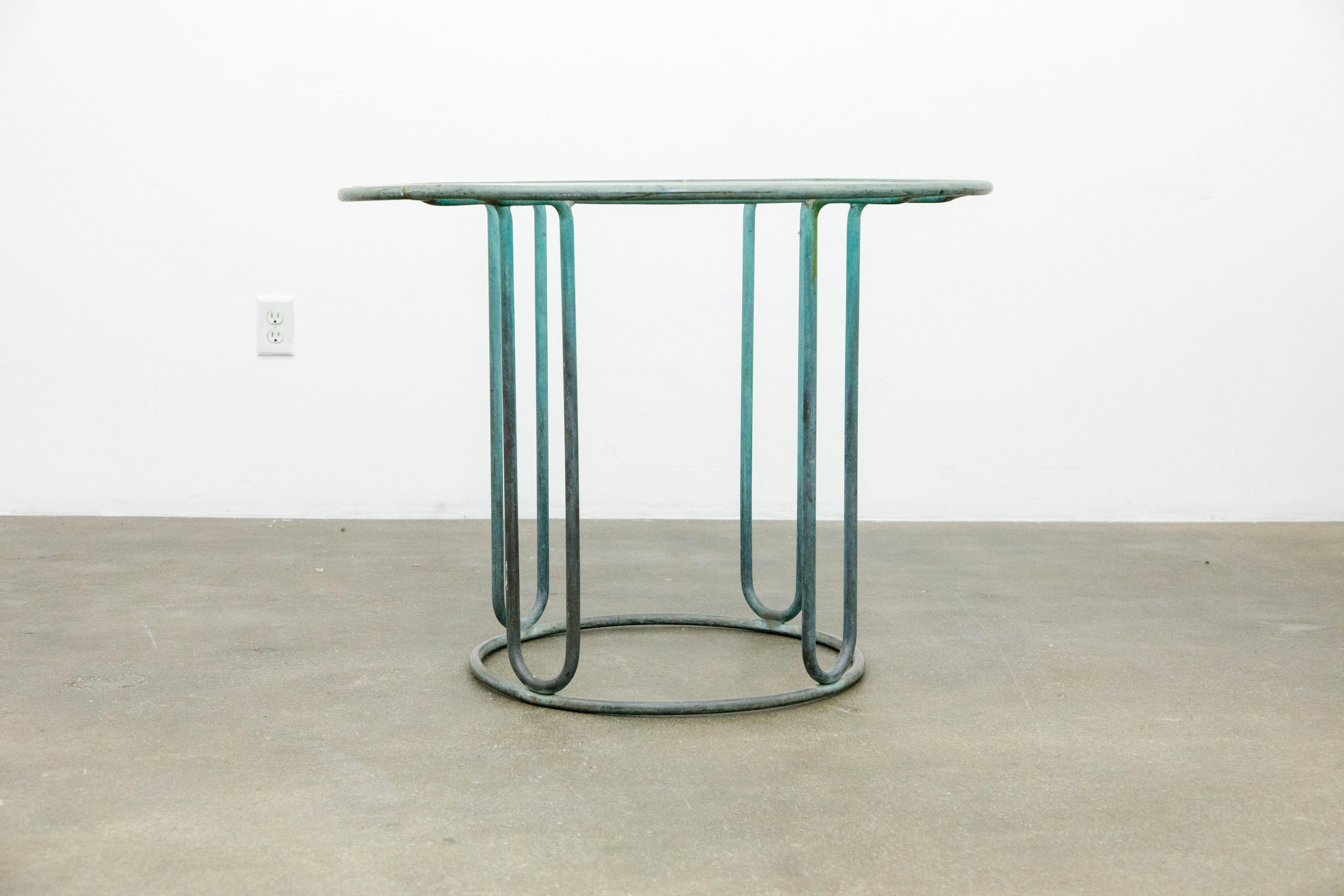 Mid-Century Modern Walter Lamb for Brown Jordan Bronze Center, Cafe or Round Dining Table, 1960s