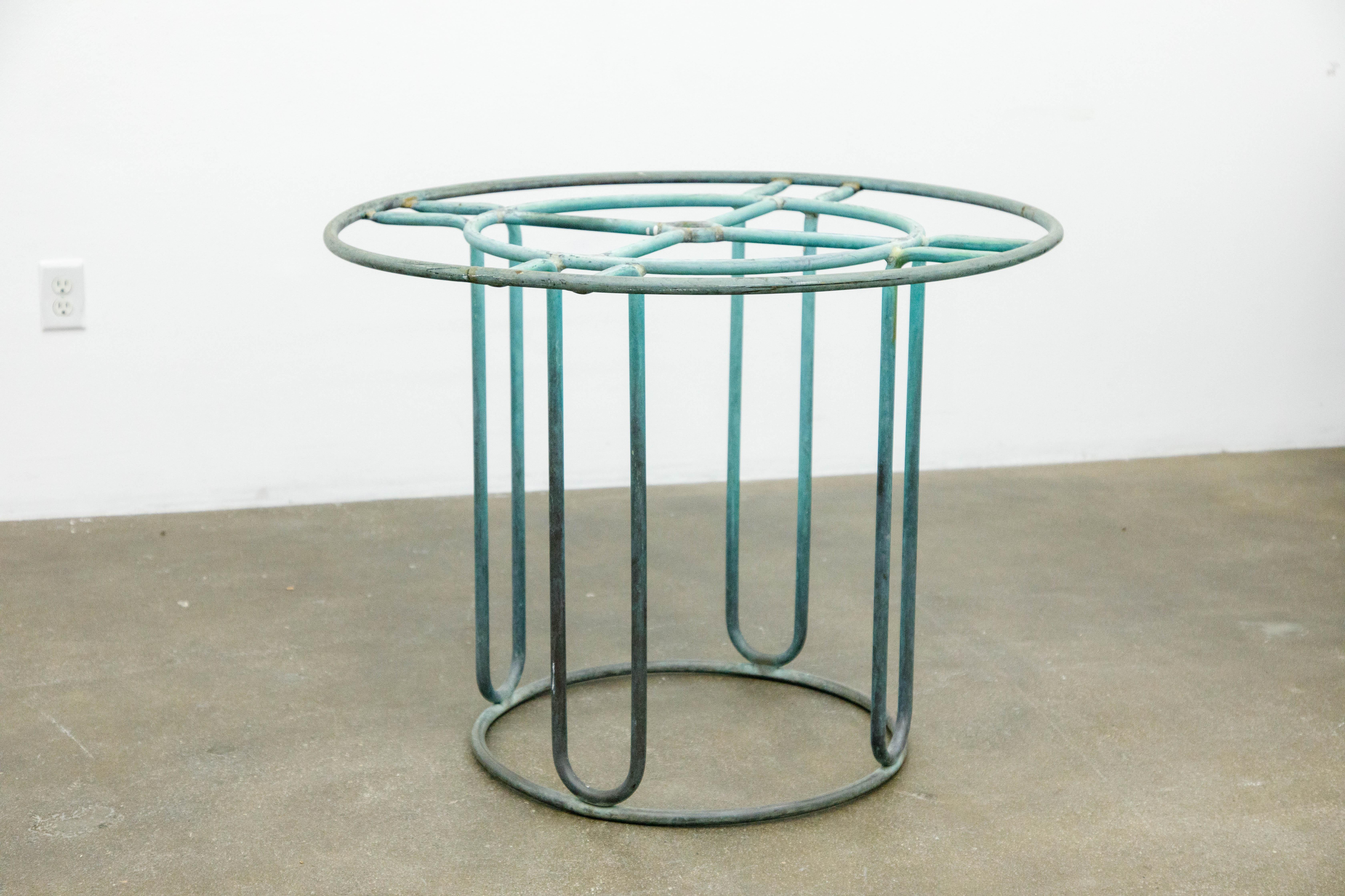 Walter Lamb for Brown Jordan Bronze Center, Cafe or Round Dining Table, 1960s 1