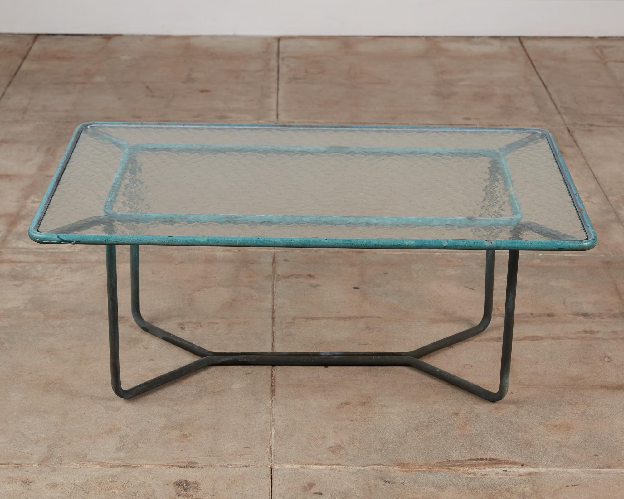 Walter Lamb for Brown Jordan Bronze Patio Coffee Table In Excellent Condition In Los Angeles, CA