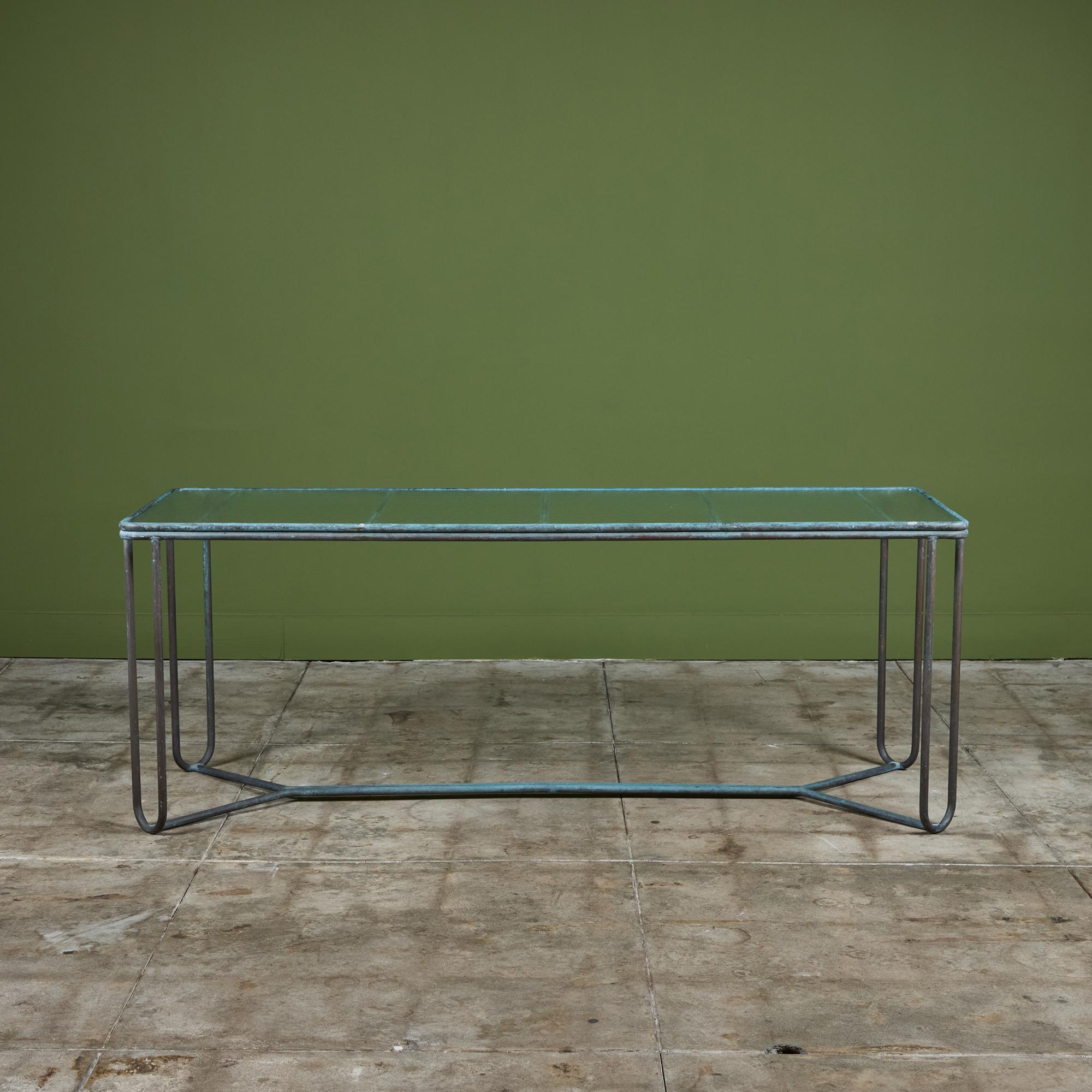 Mid-Century Modern Walter Lamb for Brown Jordan Bronze Patio Console Table