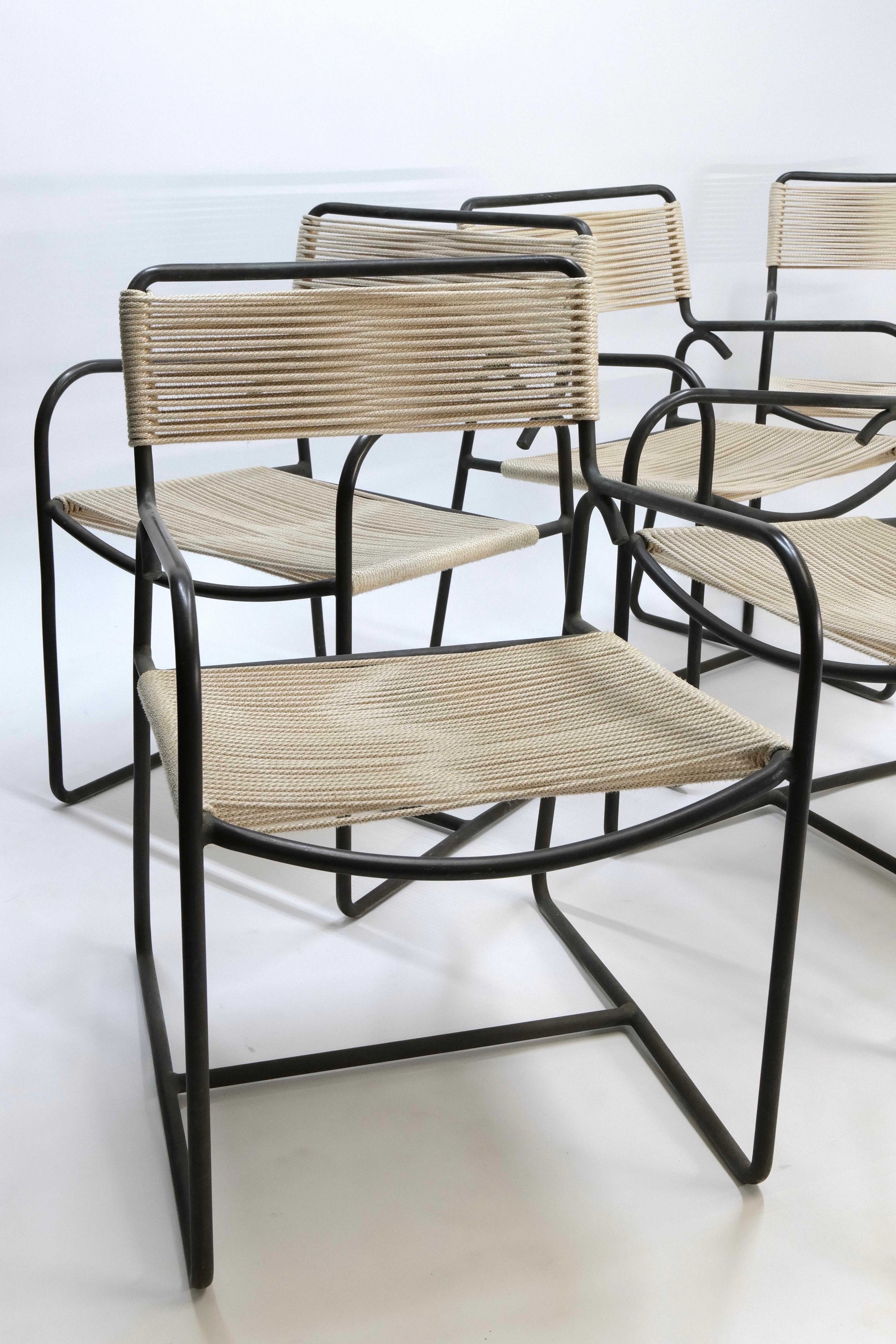 Walter Lamb per Brown Jordan - Poltrona da pranzo in bronzo per il patio 9